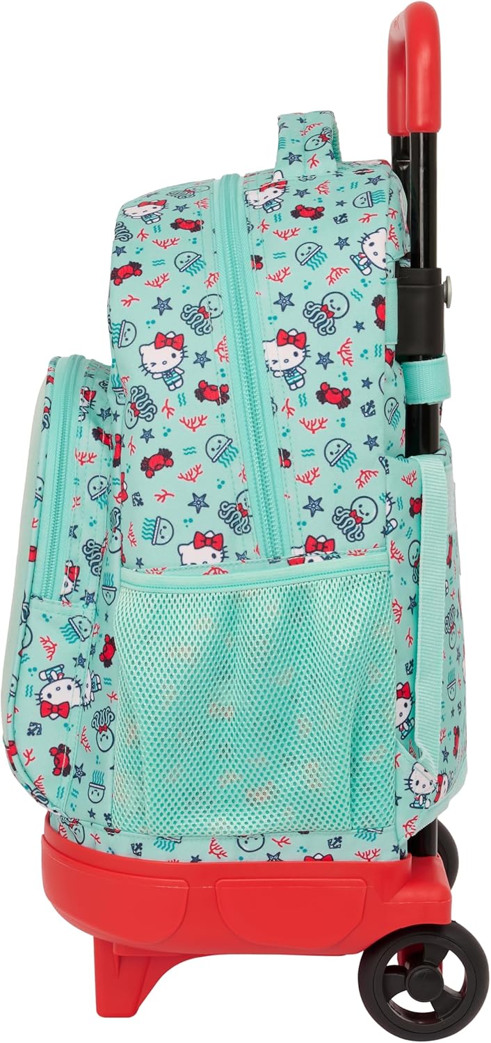 Safta Hello Kitty Sea Lovers Compact Trolley Backpack with Wheels (M918D)