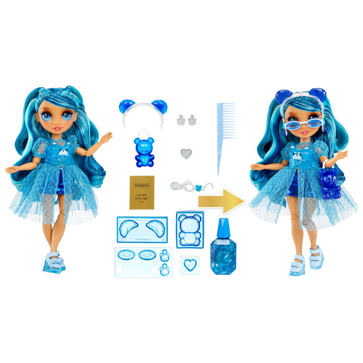 Rainbow High Creative Crystals Skyler - Blue 28 cm Fashion Doll with DIY Crystal Accessory Kit