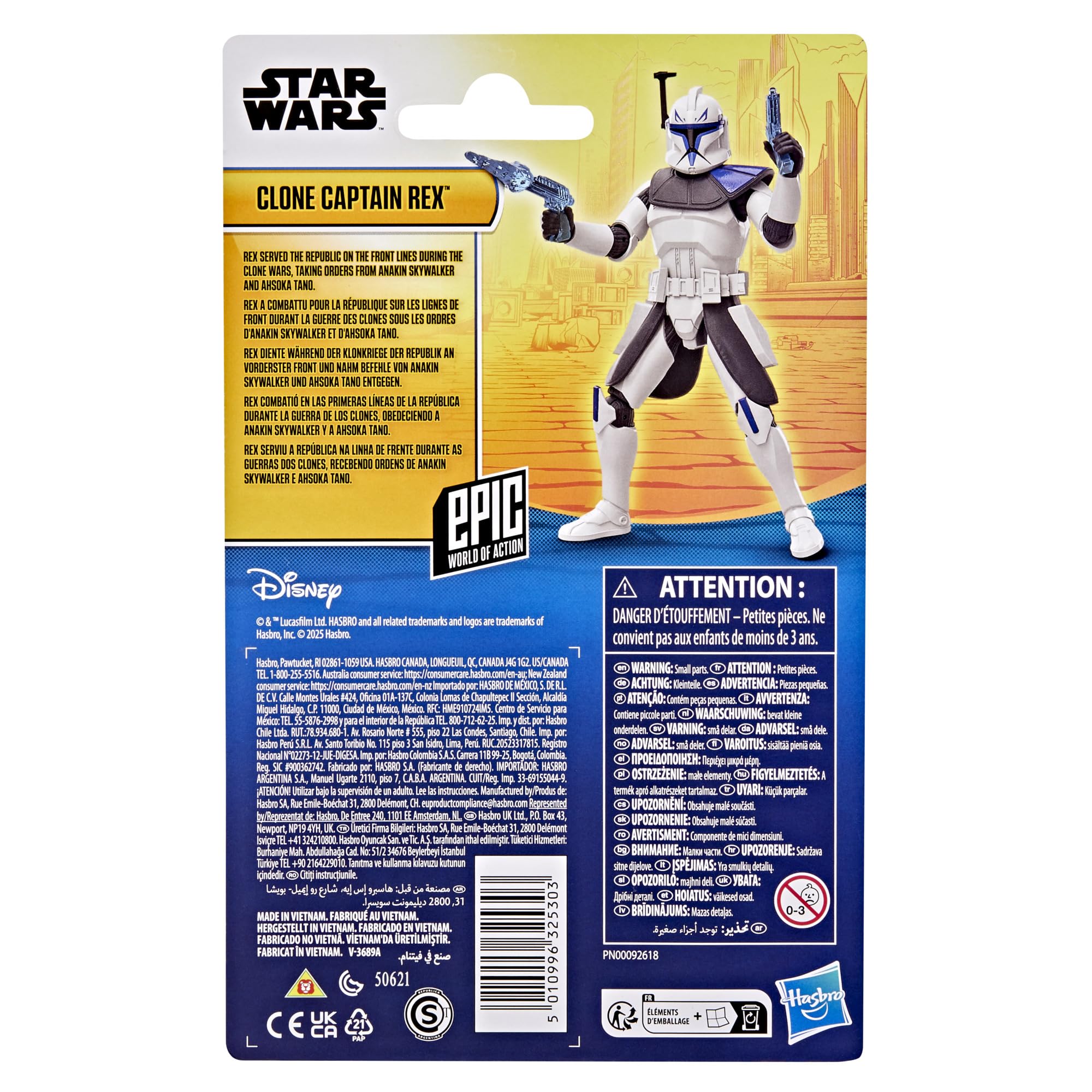 Star Wars Epic World of Action Clone Captain Rex - 10-cm Action Figure with 9 Points of Articulation