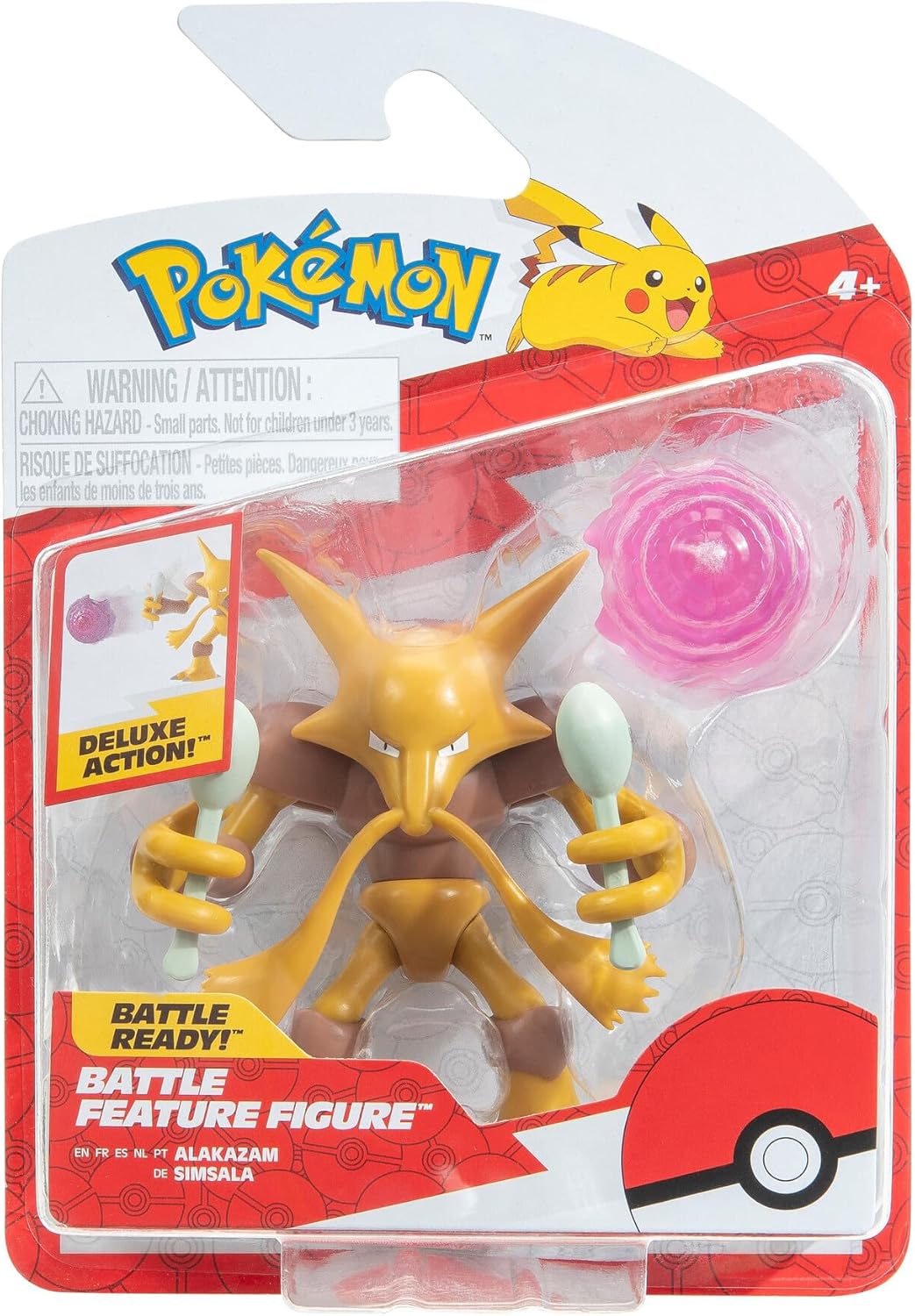 Pokémon Alakazam 4.5" Battle Figure - Dynamic Articulation, Simsala Color