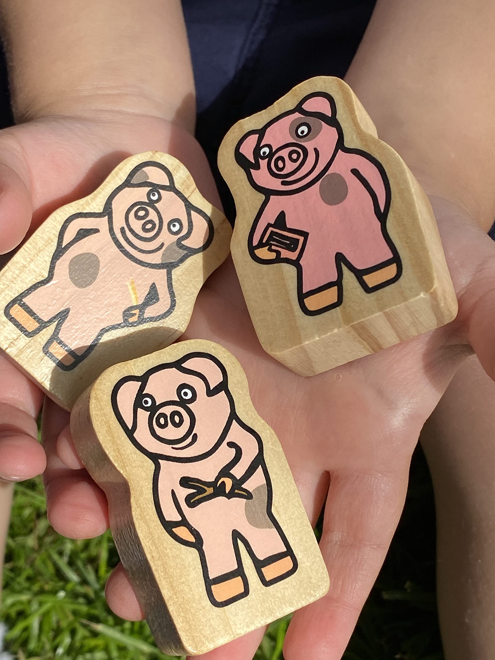 Yellow Door The Three Little Pigs Character Set - Wooden Storytelling Playset for Toddlers 2