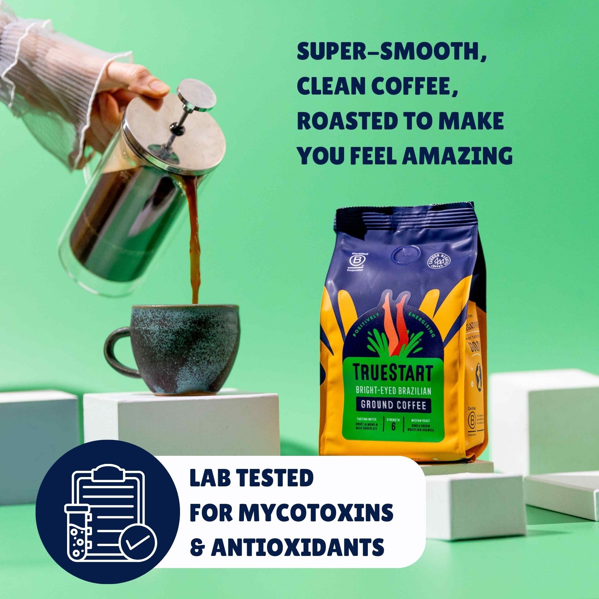 TrueStart Coffee Beans Bright-Eyed Brazilian 200g – Mycotoxin-Free, Single Origin, Medium Roast 6