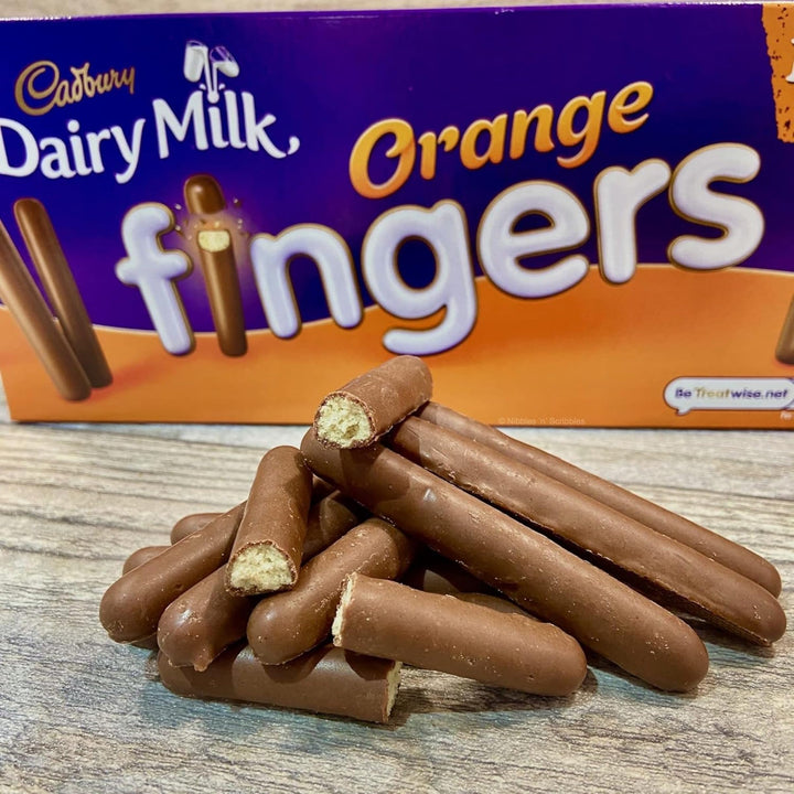 Cadbury Dairy Milk Orange Fingers, Crunchy Biscuits Coated in Orange Flavour Chocolate, 114g