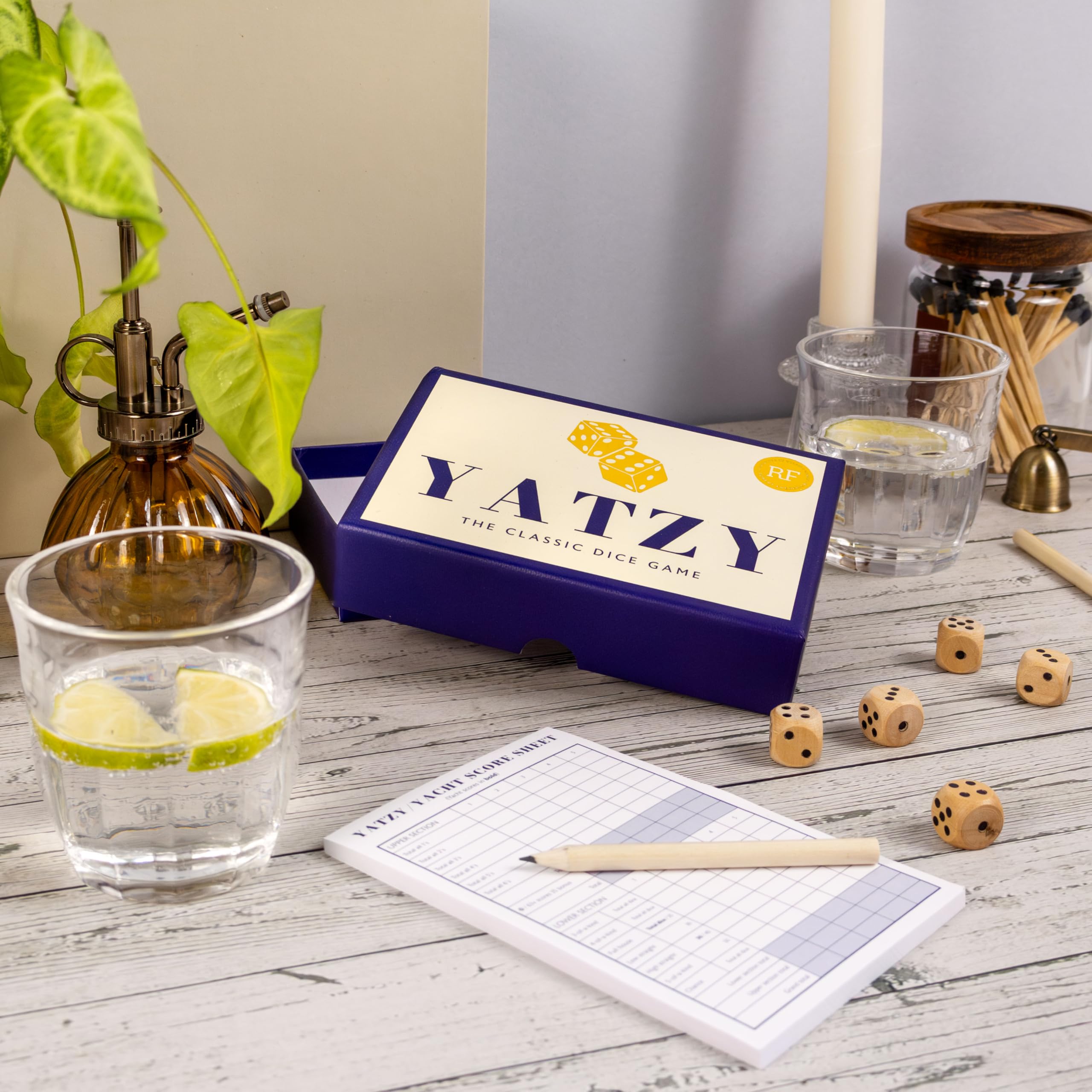 Robert Frederick Yatzy Classic Dice Game - 5 Wooden Dice | Premium Gift Box | Unisex Adult 2