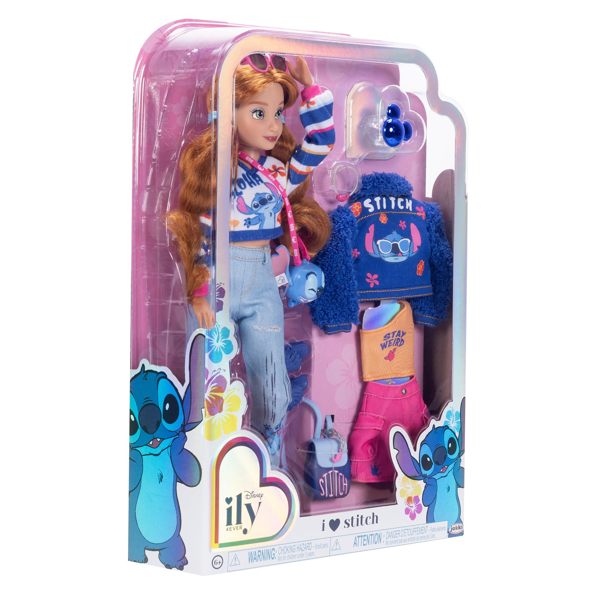 Disney ILY 4EVER Stitch Fashion Doll - 11.5" Tall with Red Hair, 13 Points of Articulation & 2 Outfits 6