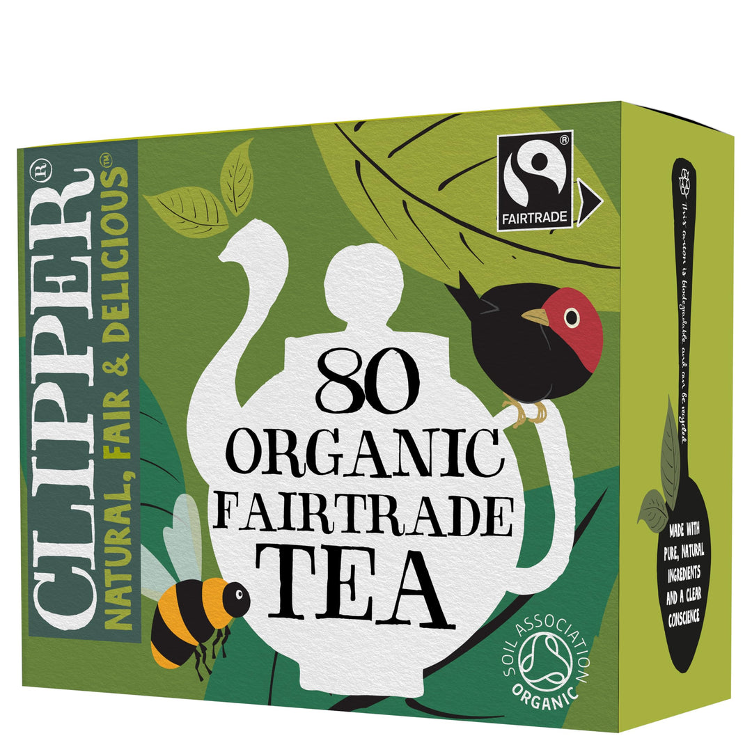 Clipper Organic Everyday Fairtrade Teabags | 80 Black Tea Bags | Unbleached, Biodegradable