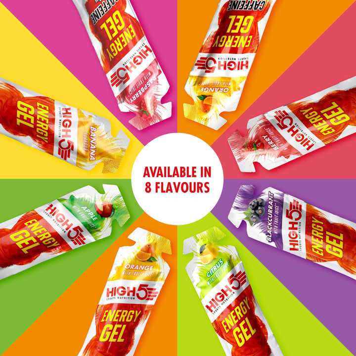 HIGH5 Energy Gels - Quick Release Sports Gels for Peak Performance - Natural Fruit Juice, Caffeine-Free - Berry Flavor (20 x 40g)