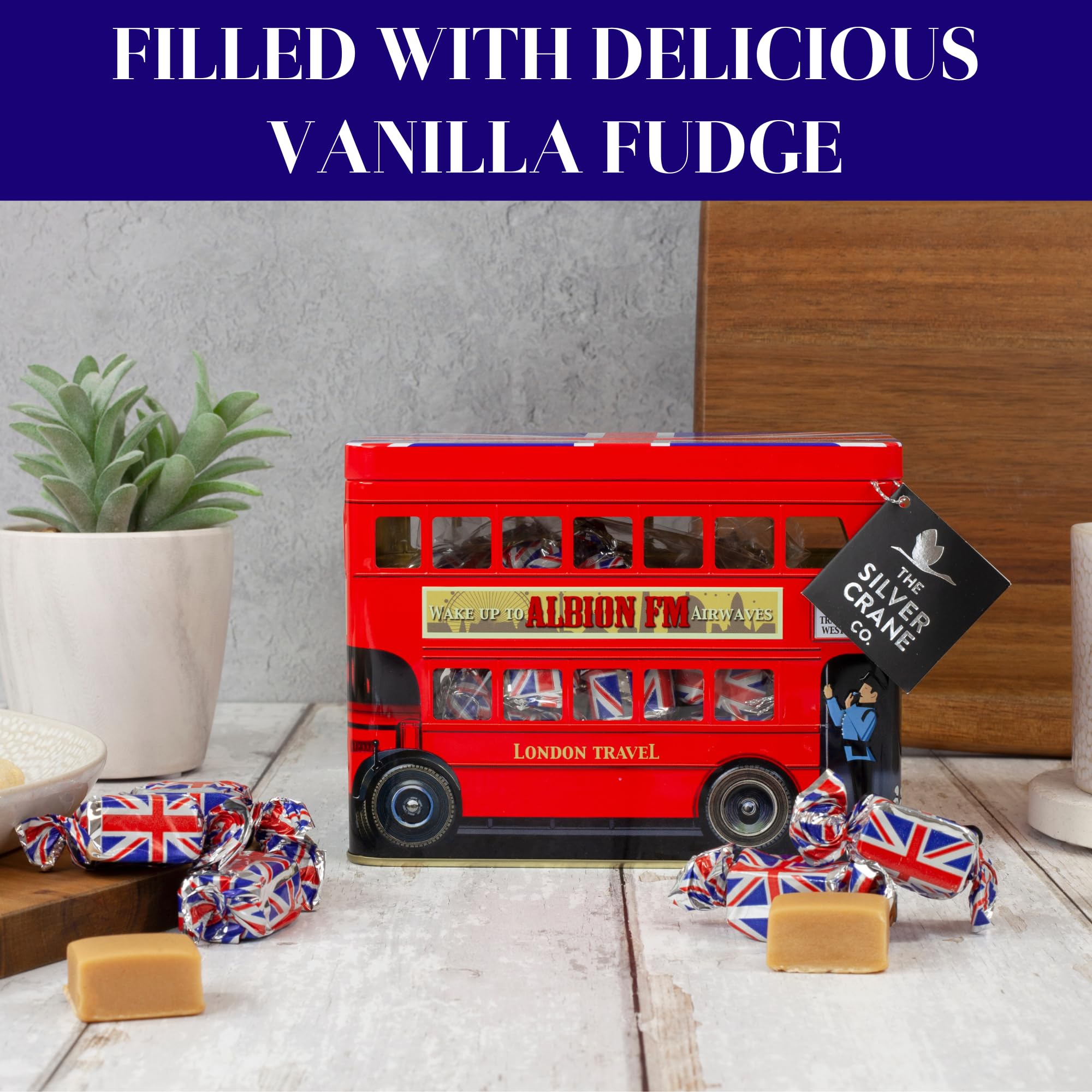 CRAFTin London Bus Souvenir Tin with 200g Vanilla Fudge | Vegetarian | Collectible Gift 4