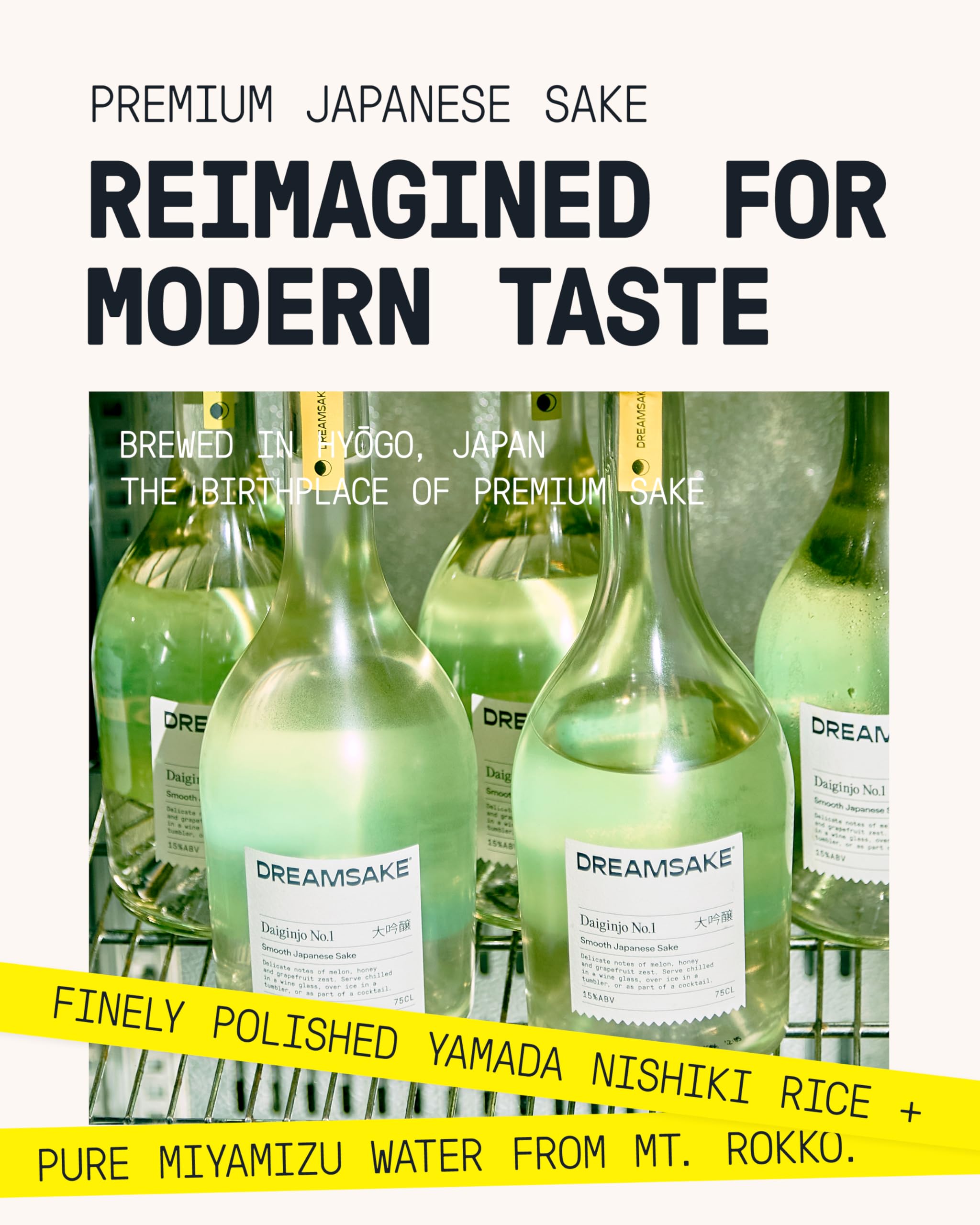 DREAMSAKE Daiginjo No.1 Premium Sake - Hyōgo Brewed, Yamada Nishiki Rice | 75cl, 15.5% ABV