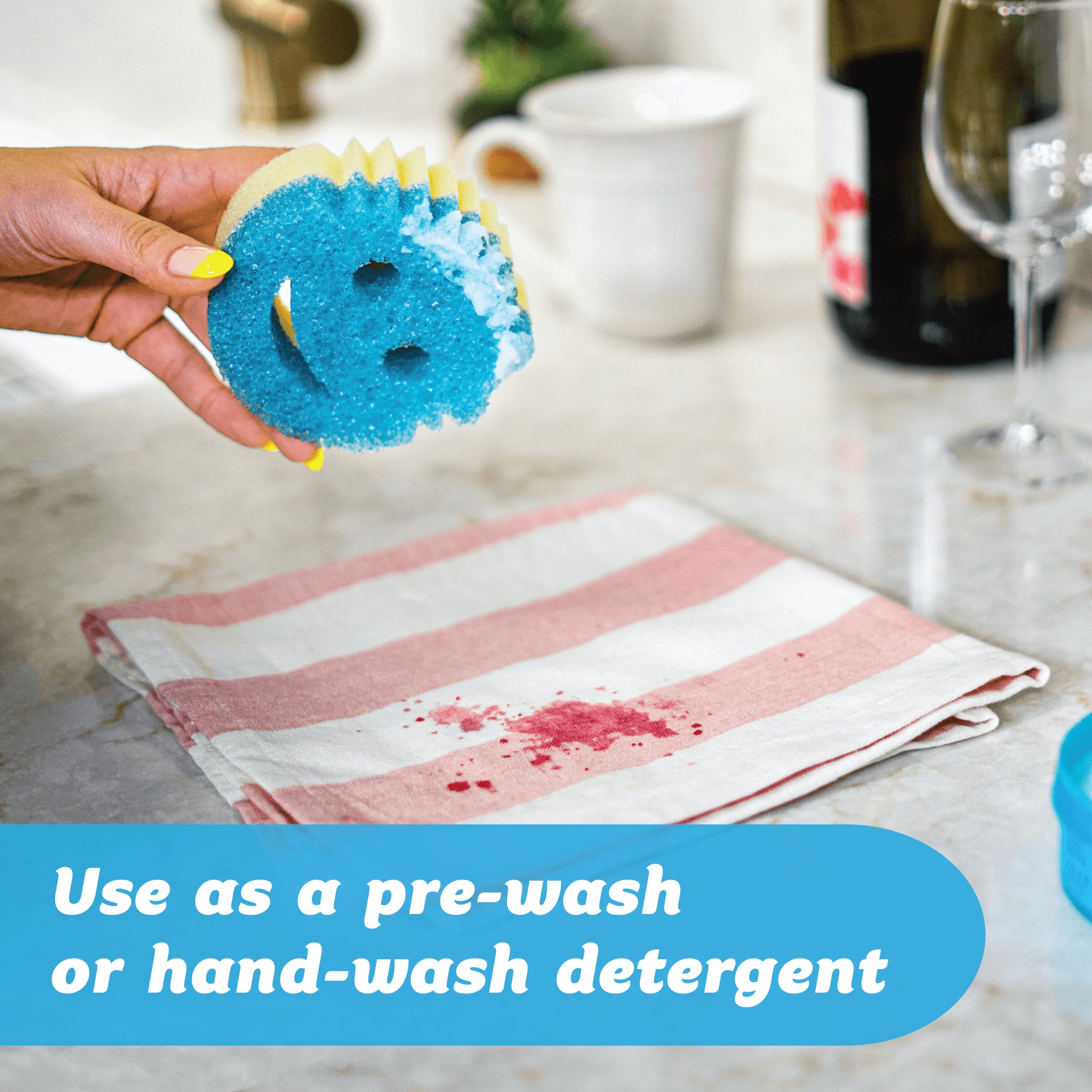 Scrub Daddy Powerase Gel Stain Remover with Blue Scrub Mommy Sponge | Heavy Duty | Fresh Scent 5