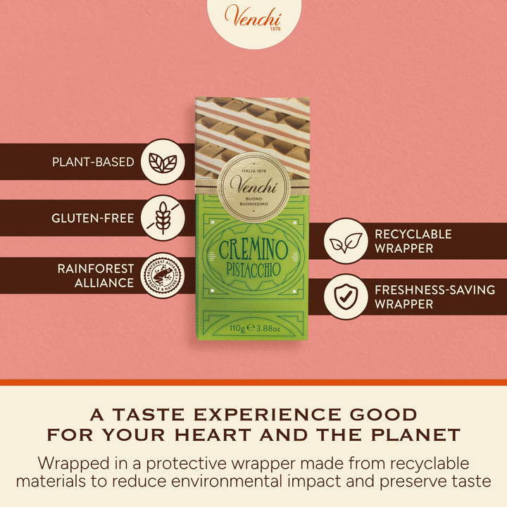 Venchi Cremino Bar Pistachio, Milk and White Chocolate with Pistachio Paste