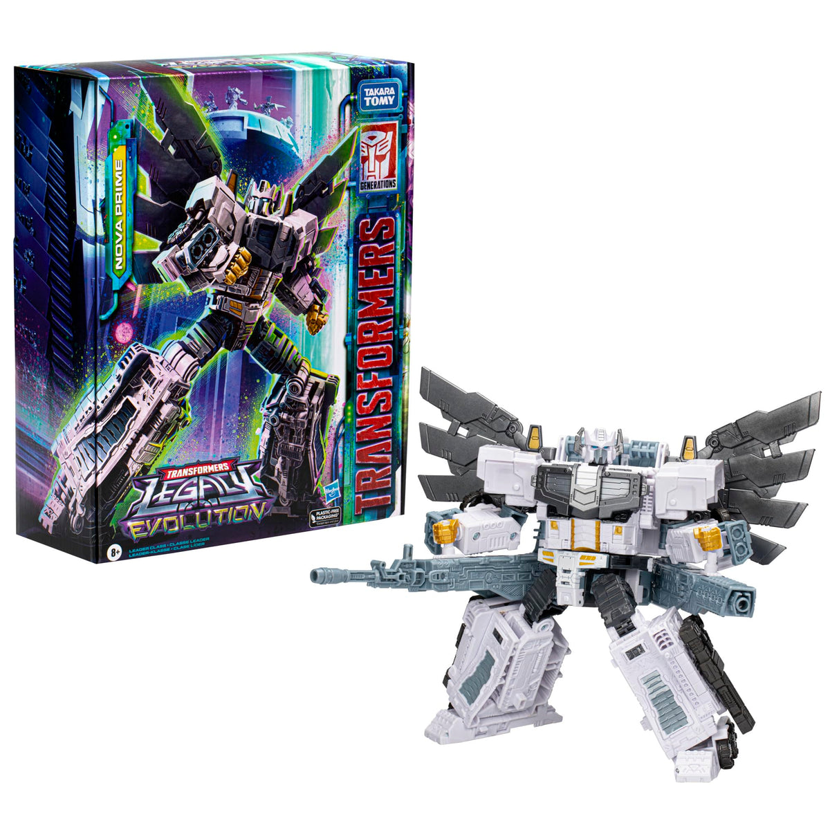 Transformers Nova Prime Leader Class 7-Inch Action Figure - 2 Modes, Age 8+