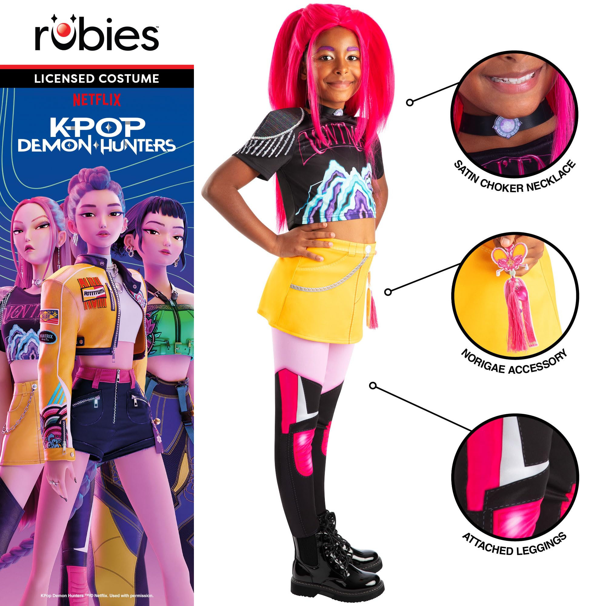 Rubies Official K-Pop Demon Hunters Mira Child Costume | Size 6-7 Years | Polyester 3