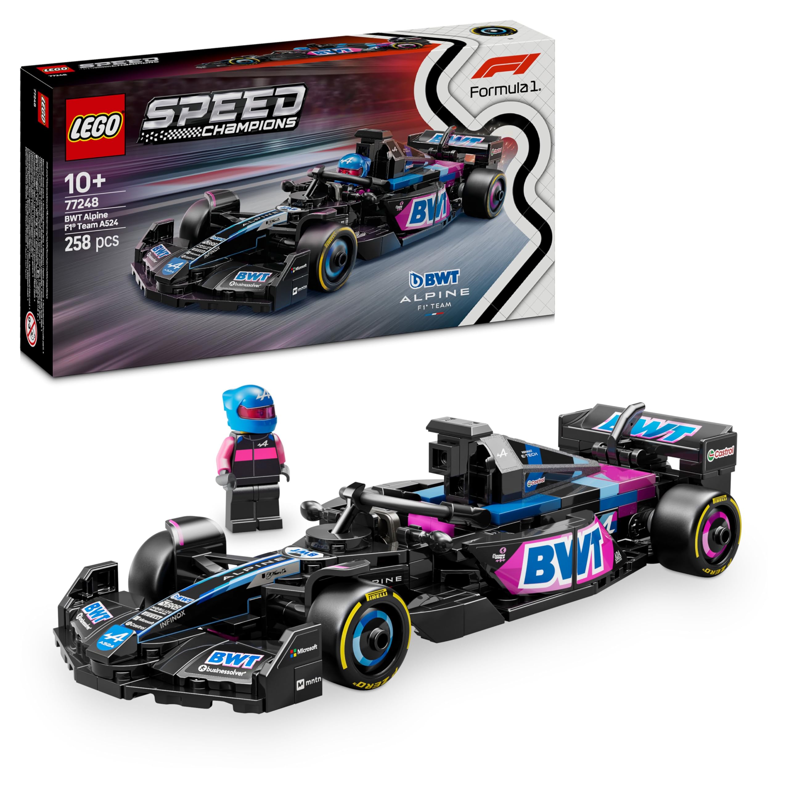 LEGO Speed Champions BWT Alpine F1 Team A524 Race Car Building Set 77248 for Ages 10+ 1
