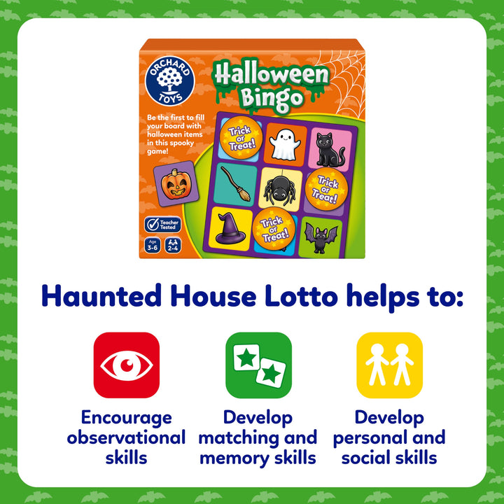 Orchard Toys Halloween Bingo – Compact Travel Board Game for Kids