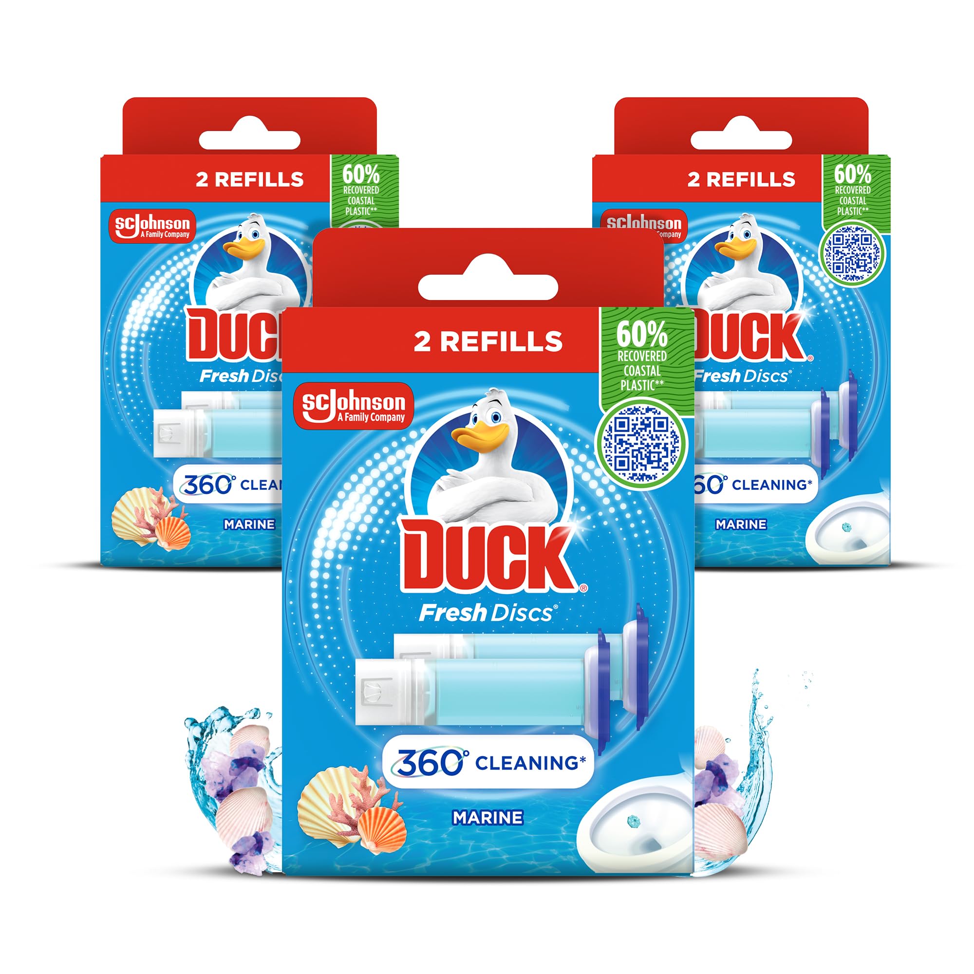 DUCK Fresh Discs Toilet Cleaner Refill Twin Pack - Fights Stains & Prevents Limescale | 216ml Total 1