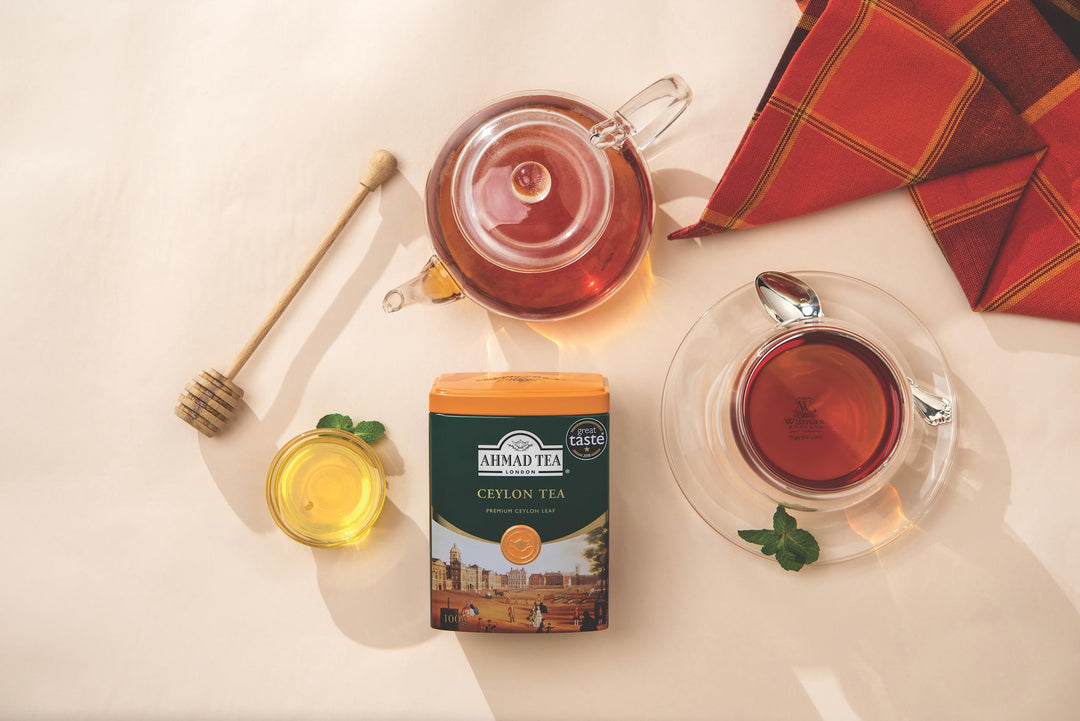 Ahmad Tea English Scene Caddy - 100g Loose Leaf Ceylon Black Tea