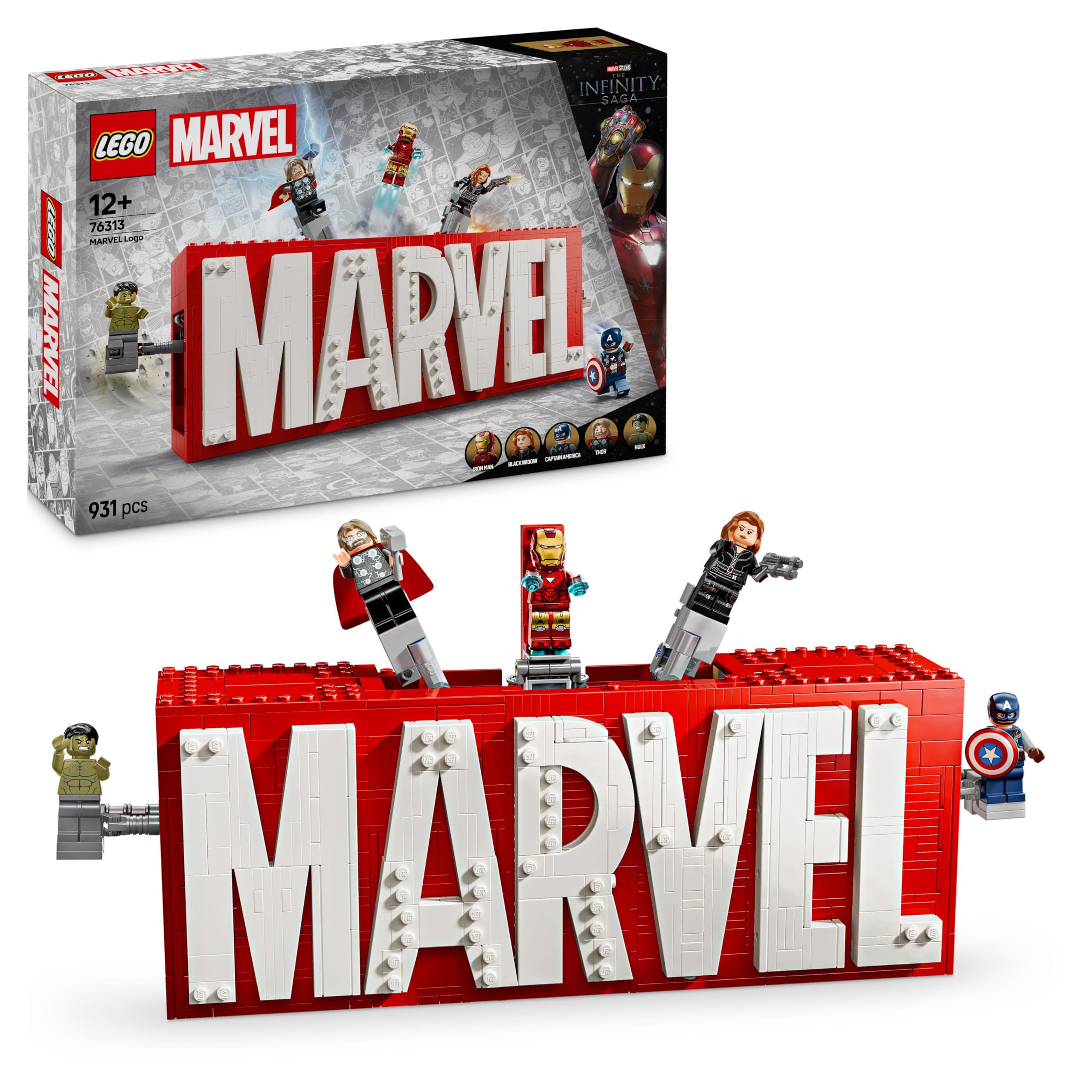 LEGO Marvel MARVEL Logo & Minifigures Building Set 76313 for Ages 12+