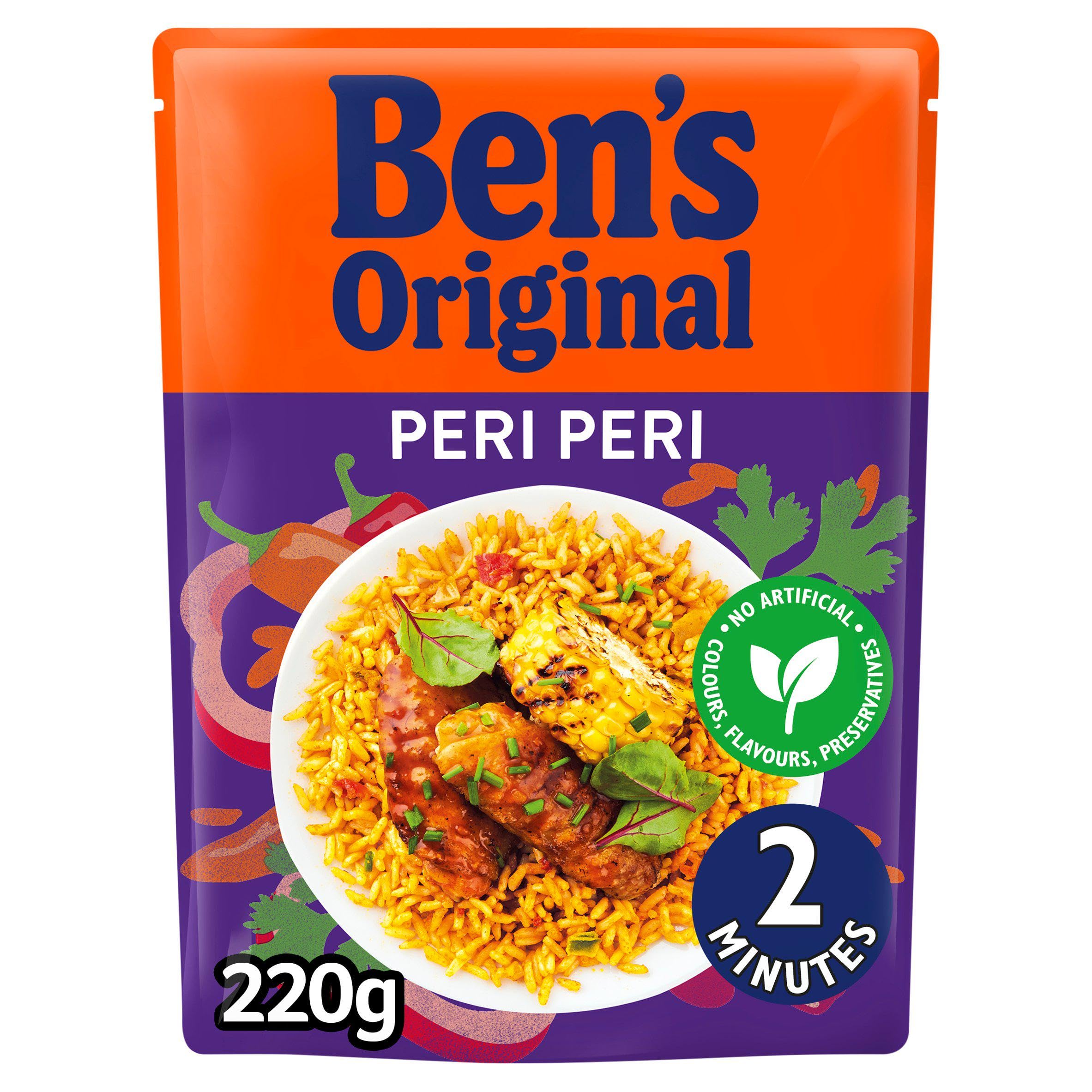 Ben's Original Peri Peri Microwave Rice 220g Pouch - Serves 2 1