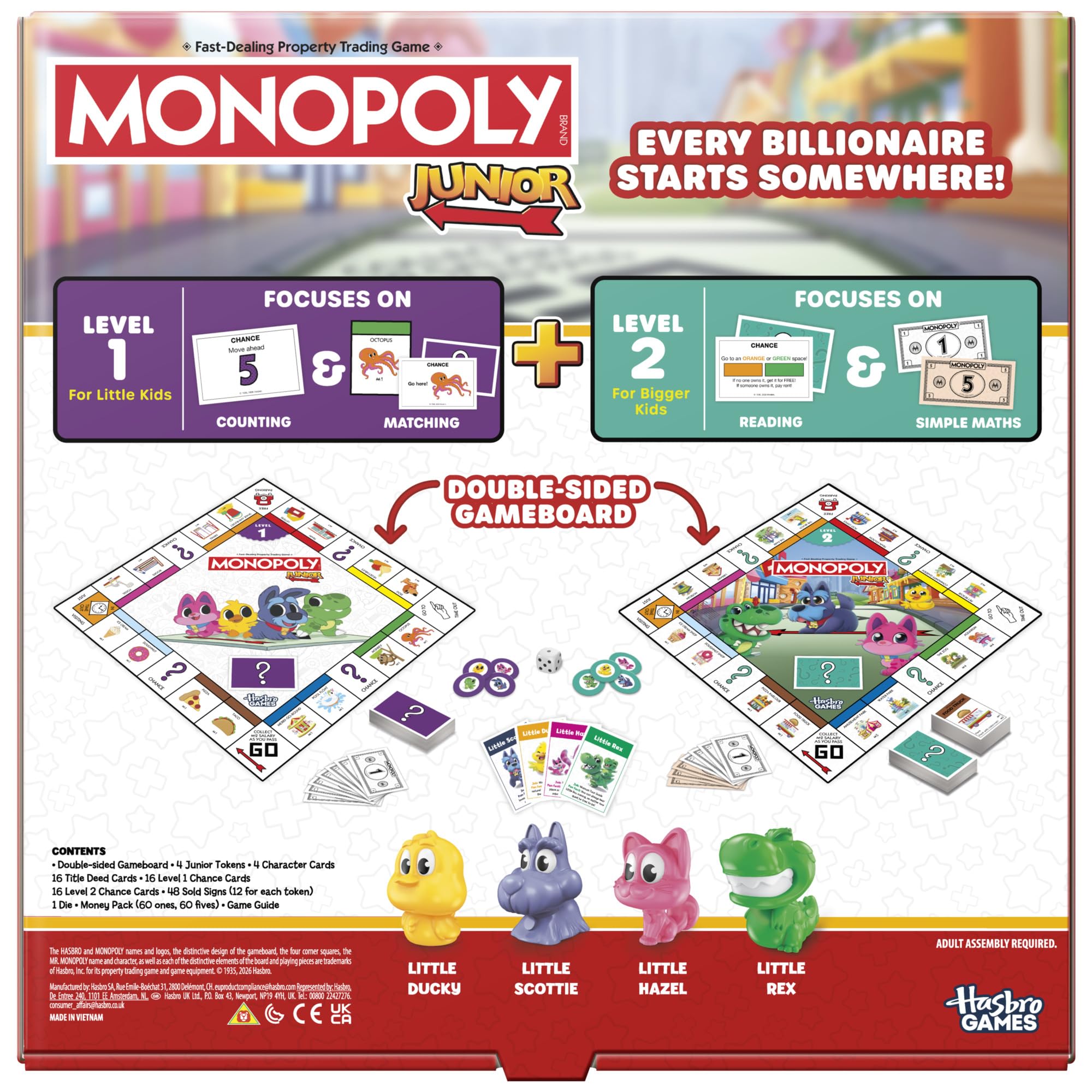 Monopoly Junior Board Game - 2-in-1 Grow-with-Me Play for Ages 4+ | 2-4 Players 2