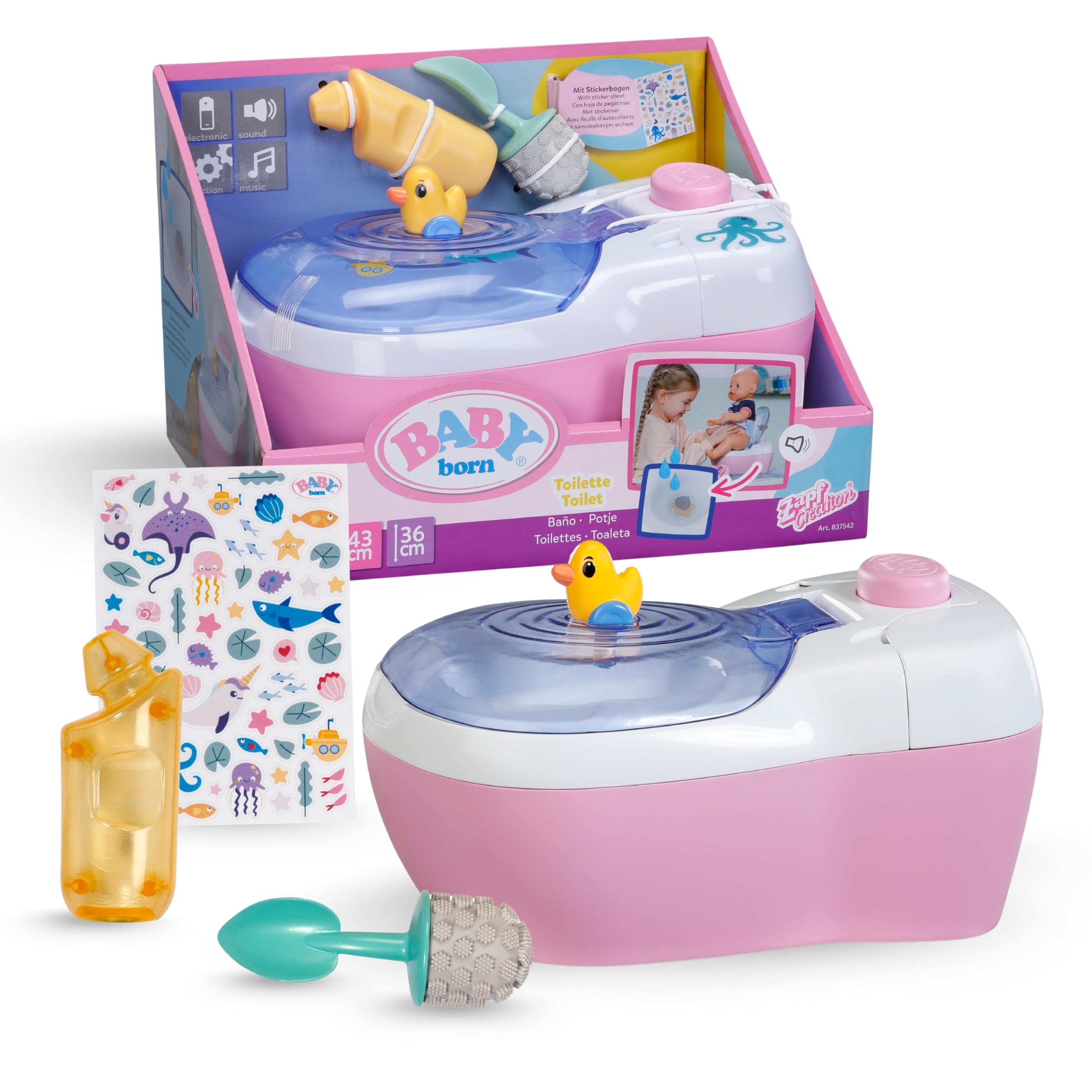 BABY born Toilet - Doll Toilet with Flushing Sounds, Toilet Song & Accessories 10