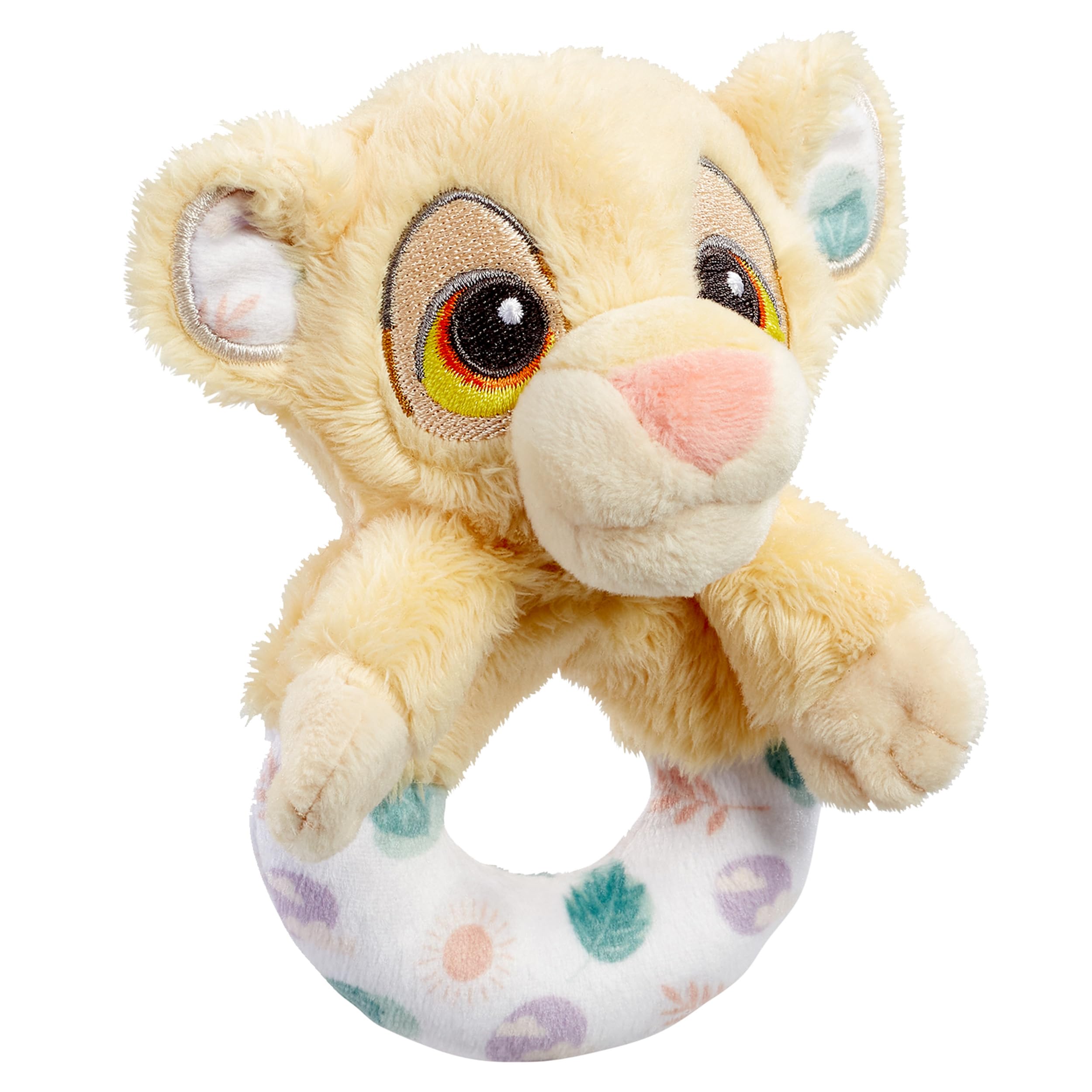 Rainbow Designs Disney Lion King Simba Ring Rattle - Soft Plush, Yellow | Suitable from Birth 2