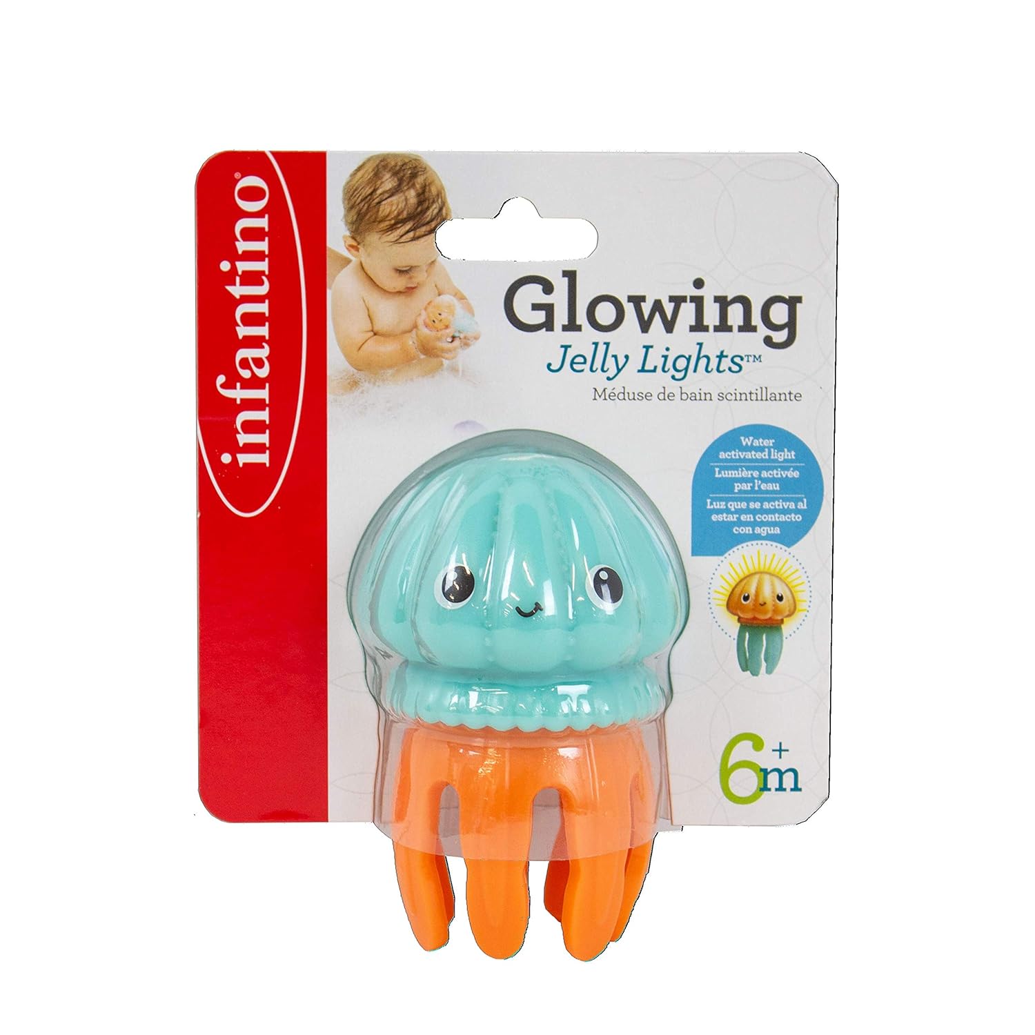 Infantino Glowing Jelly Light Bath Toy - Sensory Play for 6m+ 1