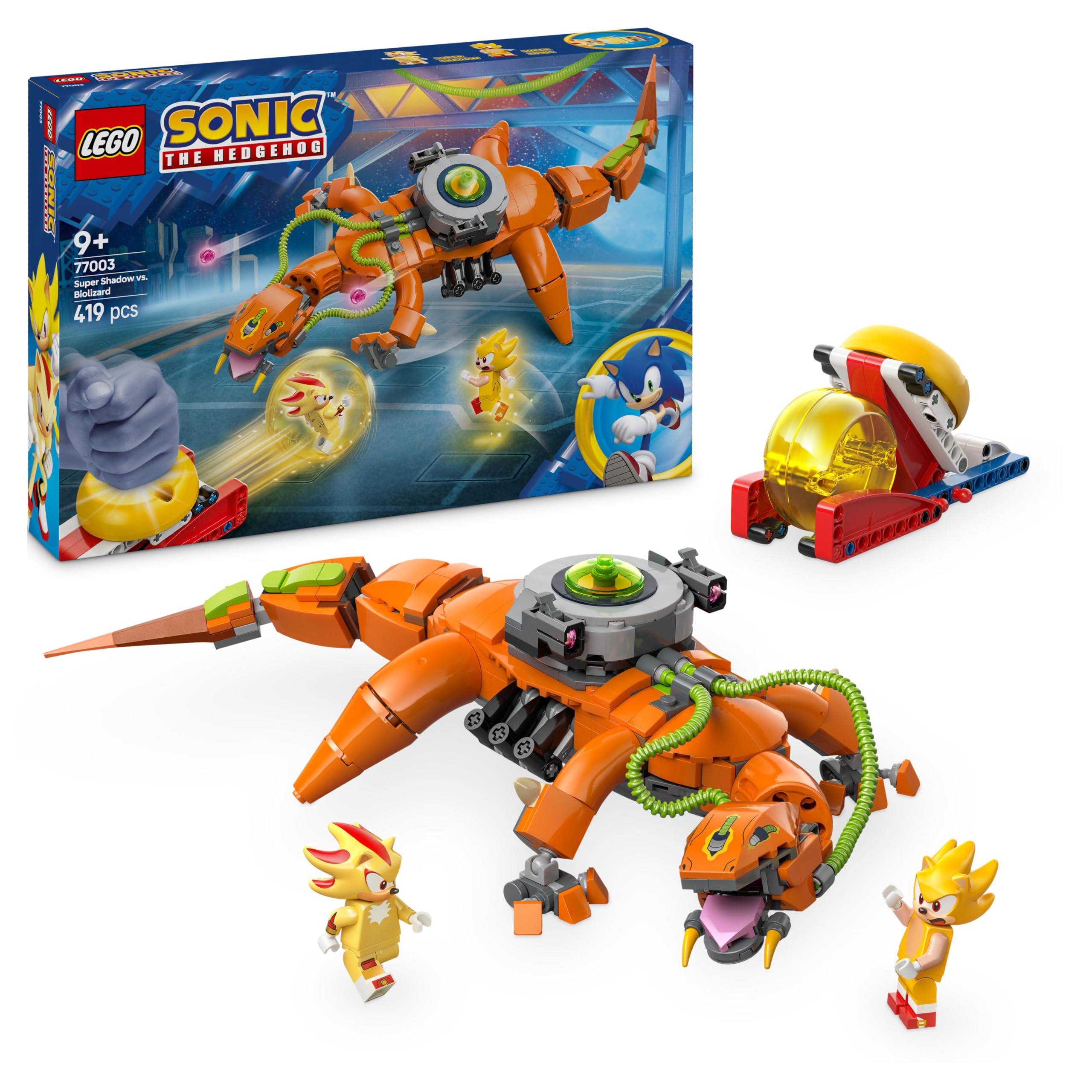 LEGO Sonic the Hedgehog Super Shadow vs. Biolizard Set - Building Toy with 419 Pieces for Ages 9+