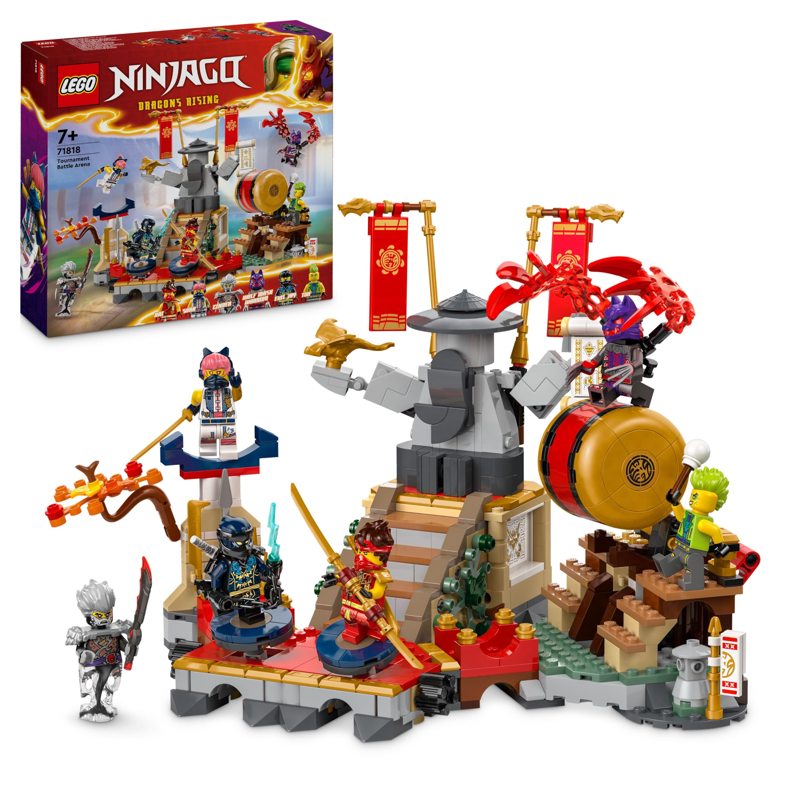 LEGO NINJAGO Tournament Battle Arena Set 71818 | 6 Minifigures including Jay & Kai | Ages 7+ 1