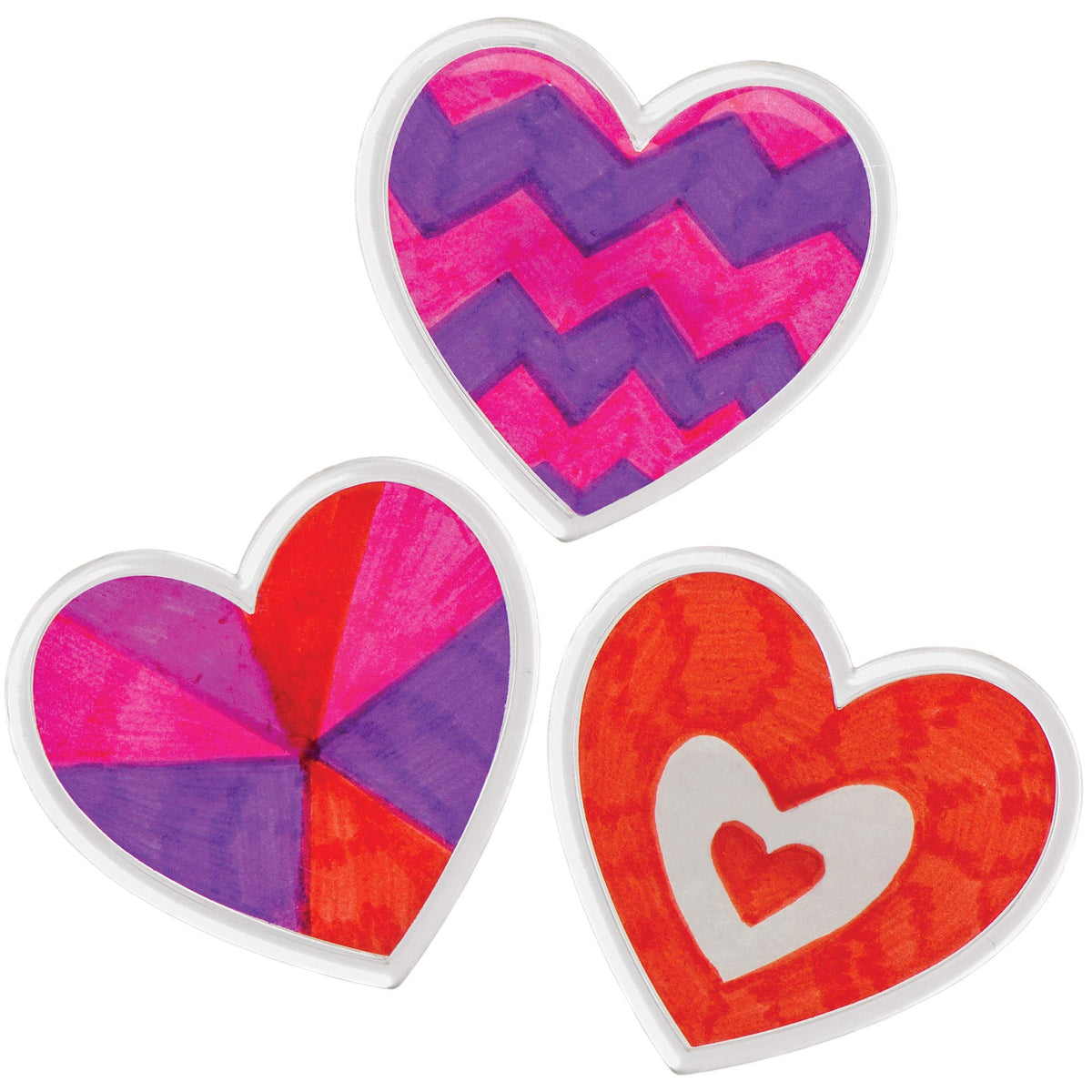 Baker Ross Heart Fridge Magnet Kits - Pack of 6, 7 x 6.5 cm inserts