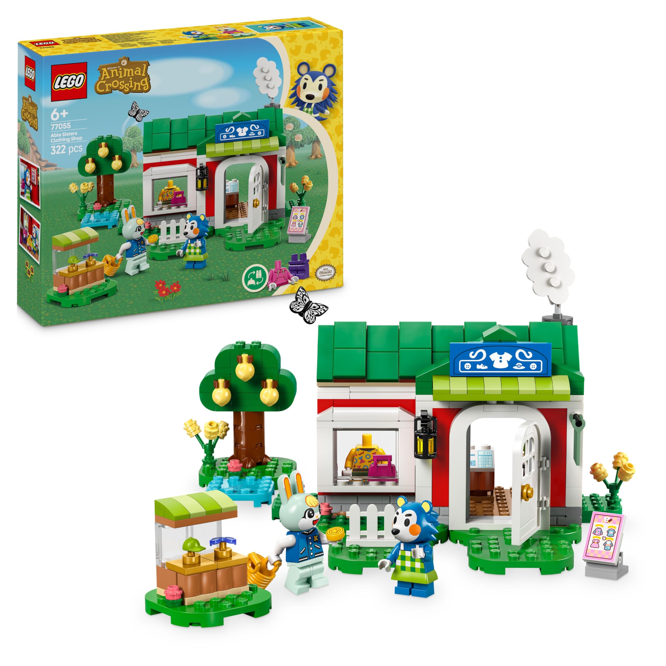 LEGO Animal Crossing Able Sisters Clothing Shop Playset 77055 | Ages 6+ | Includes Mabel & Sasha Minifigures 1