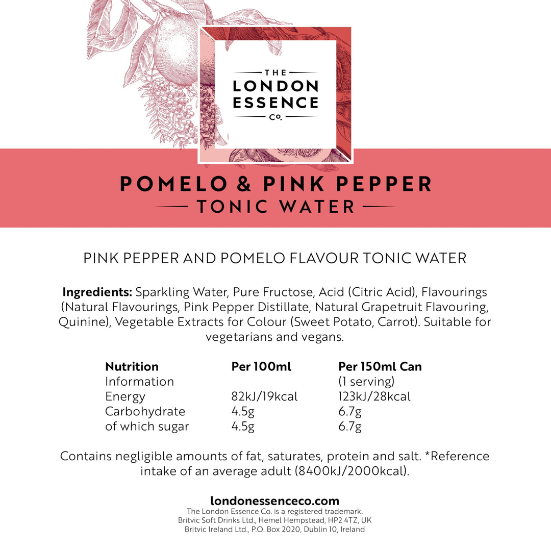 THE LONDON ESSENCE CO. Pomelo & Pink Pepper Tonic - Premium Cocktail Mixer