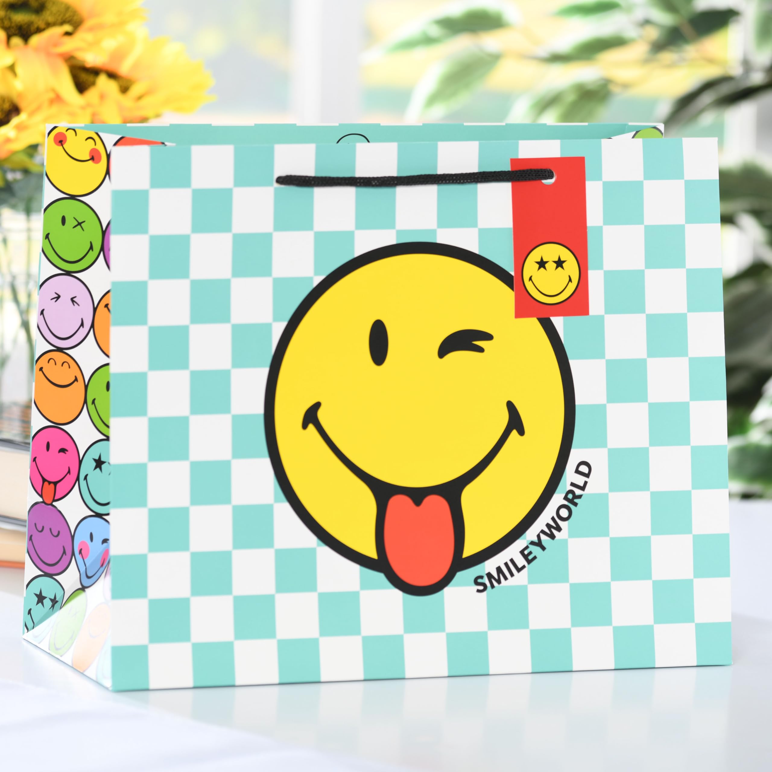 UK Greetings Large Landscape Smiley Gift Bag for Her/Friend | 33 x 26.7 x 13.7 cm | Multi-coloured 3