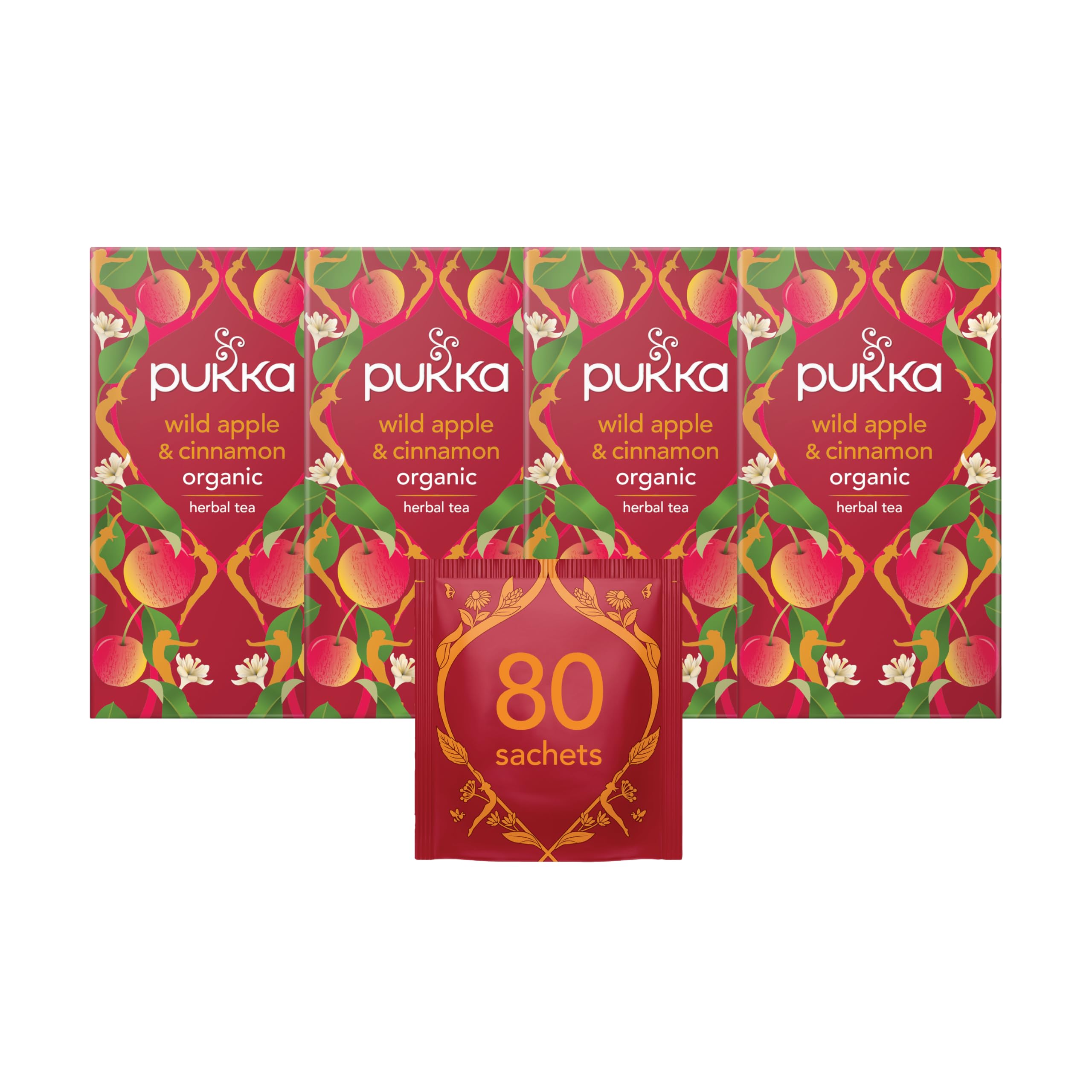 Pukka Herbs Wild Apple and Cinnamon Organic Herbal Tea - 80 Count (Pack of 4) 1