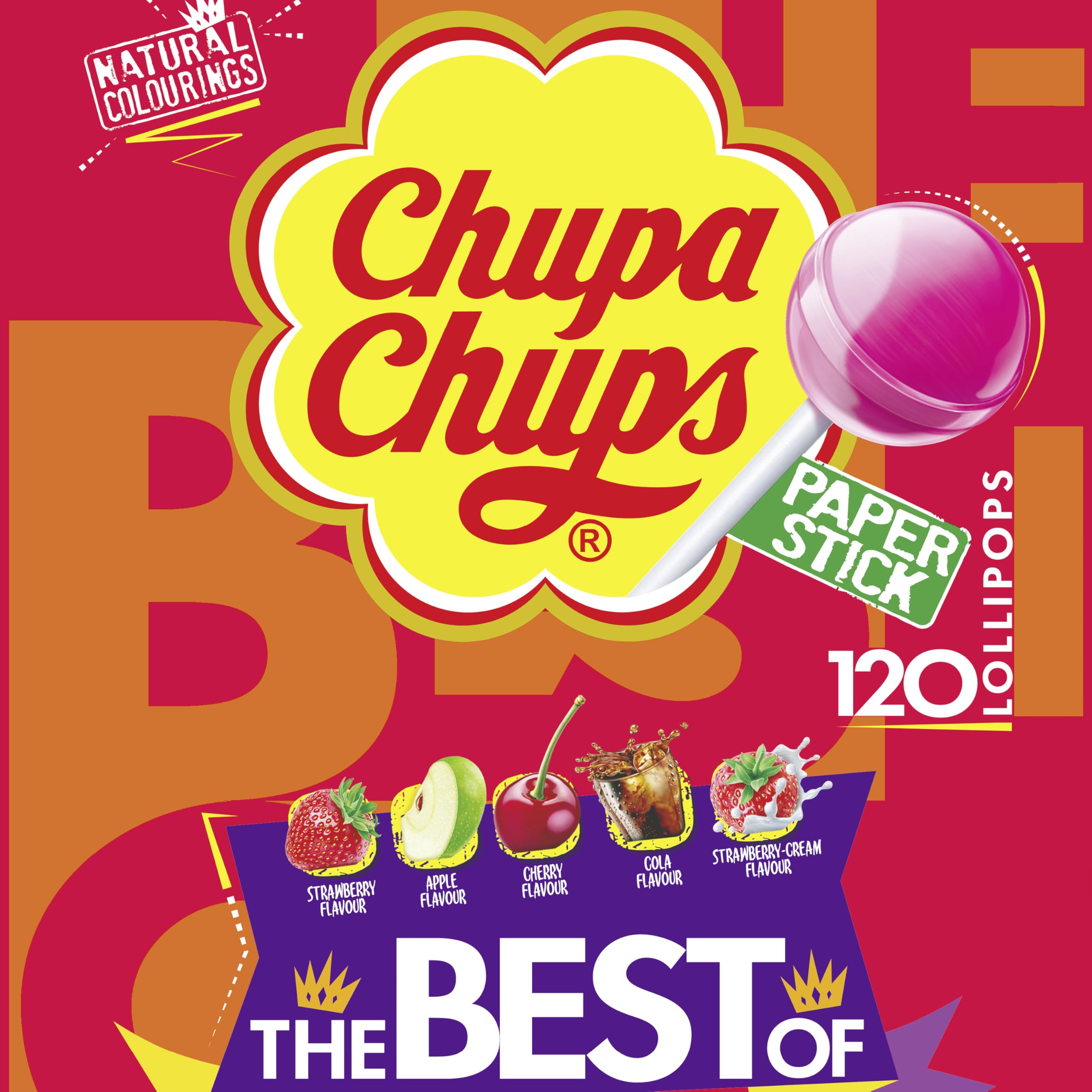 Chupa Chups The Best of Lollipop Party Bag | 120 Count | 5 Classic Flavours