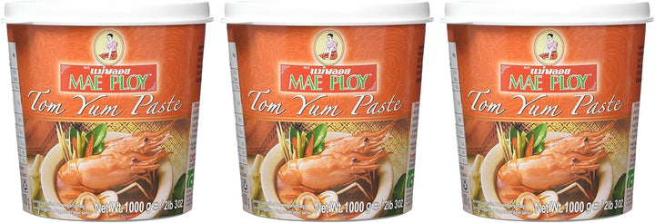Mae Ploy Tom Yam Paste 1 kg - Authentic Thai Red Curry Paste for Spicy Soups and Stir-Fries
