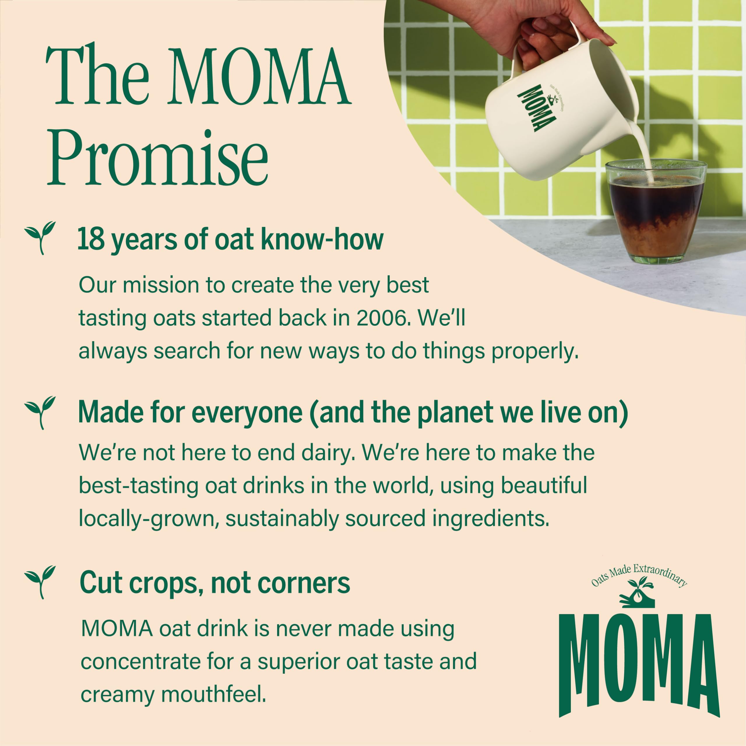 MOMA Signature Oat Drink - 1L - Plant-Based, Vegan, Calcium & Vitamin Enriched - Made with British Oats 18