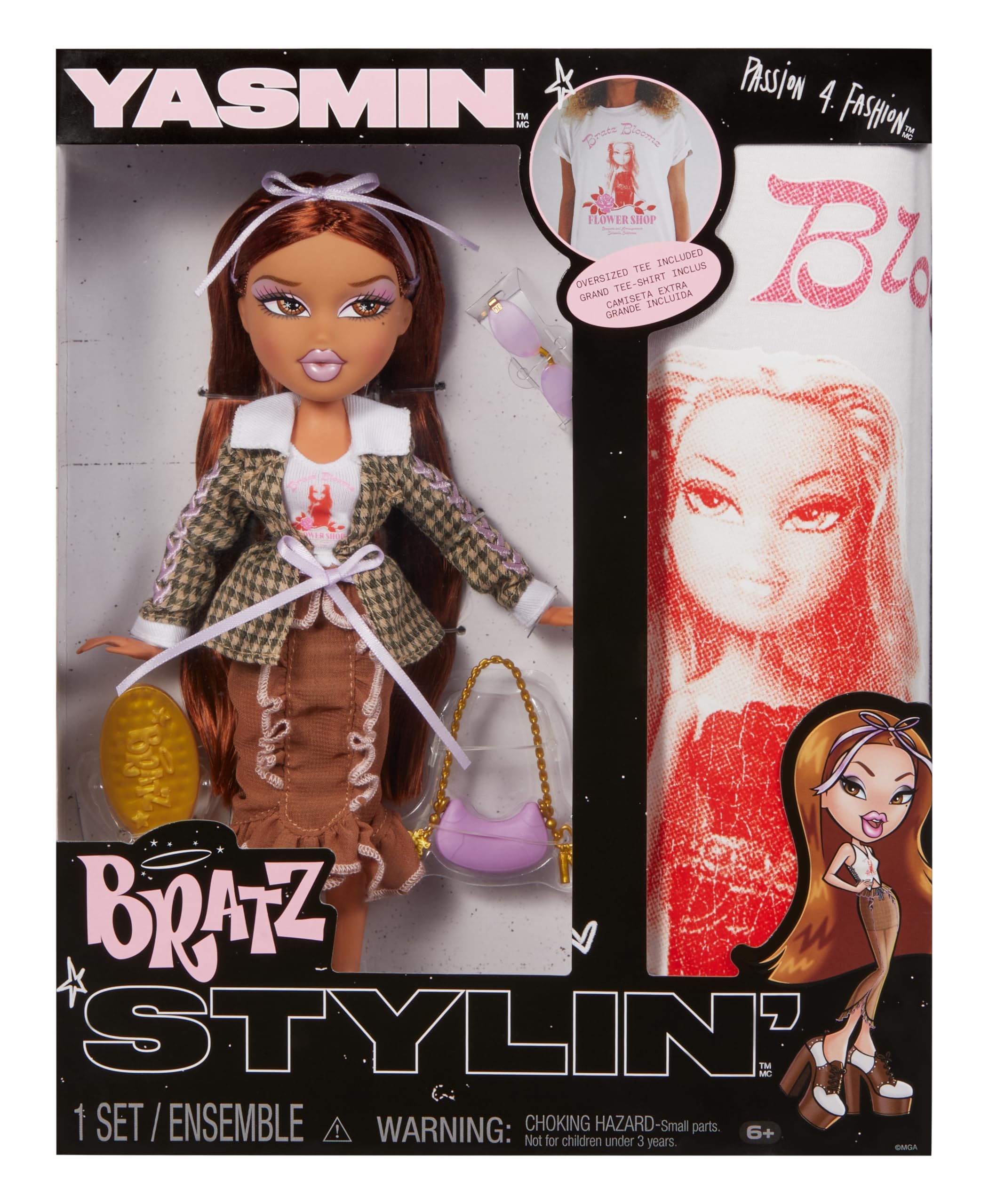 Bratz Stylin' Yasmin Fashion Doll with Customizable T-Shirt for You 10