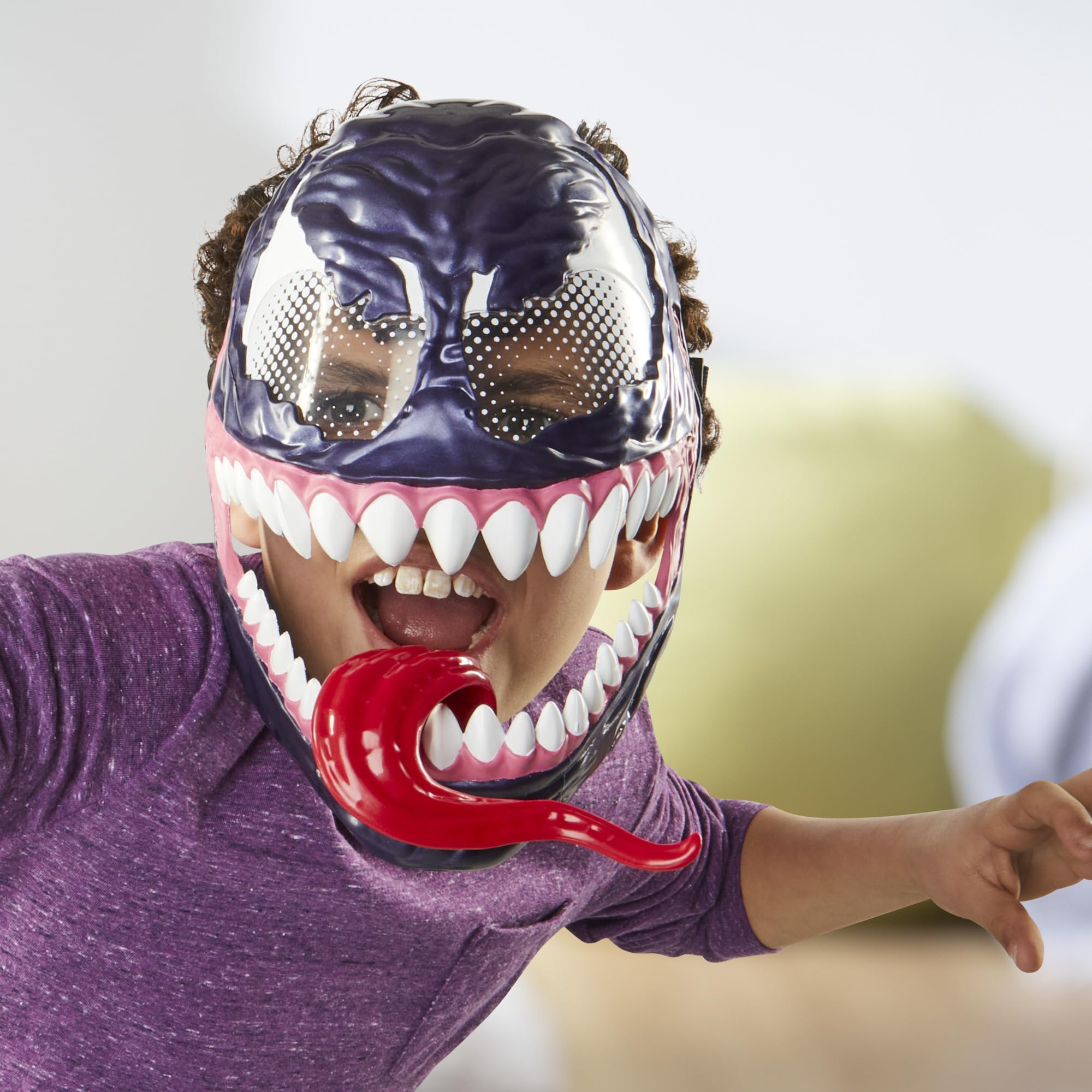 Marvel Venom Roleplay Mask - Creepy Movable Tongue Feature | Ages 5+ | Unisex 4