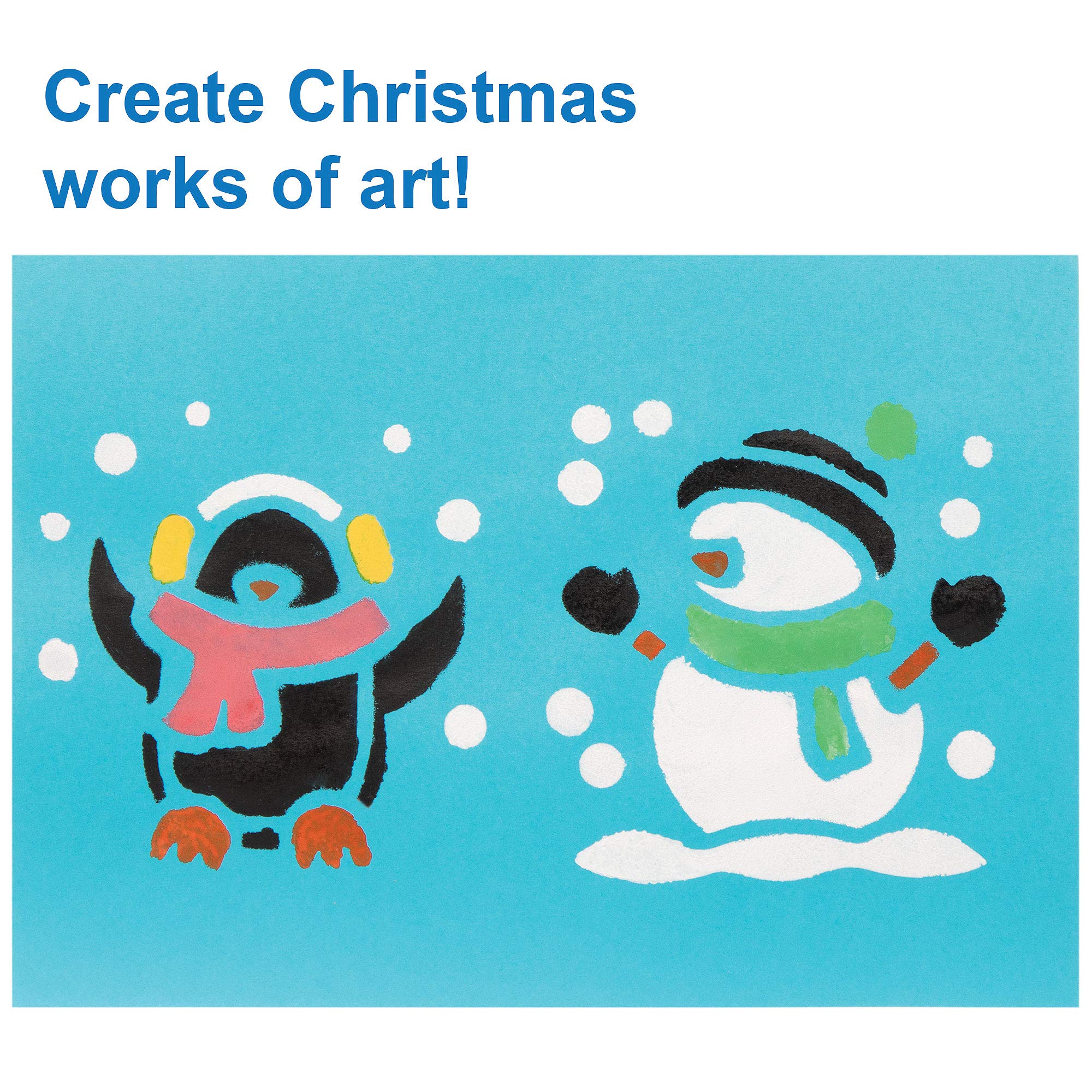 Baker Ross Christmas Stencils - Set of 6, Festive Craft Tools for Kids Ages 3+ 5