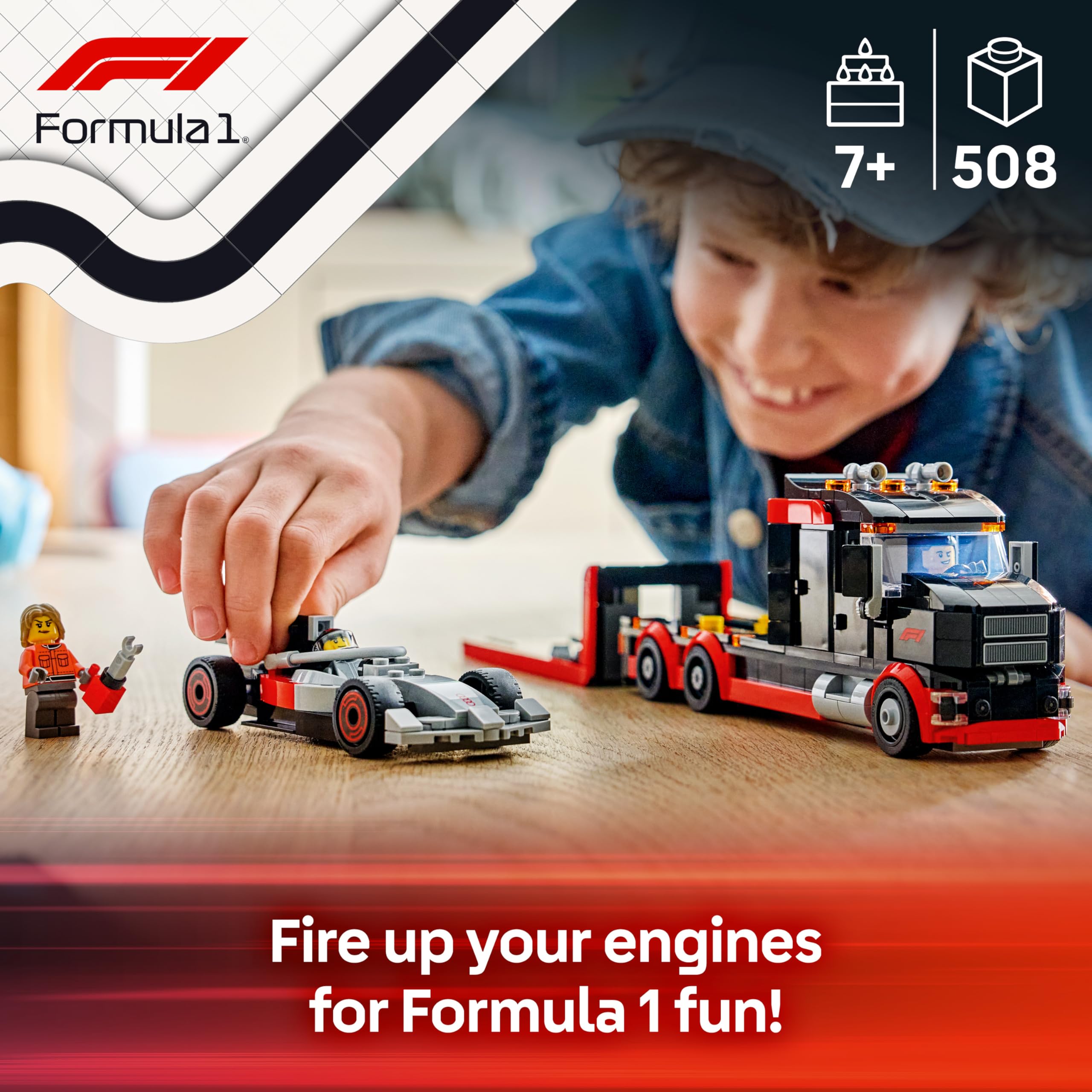 LEGO City F1 Display Truck with Audi F1 Race Car Model Kit | Ages 7+ | Model 60493 3