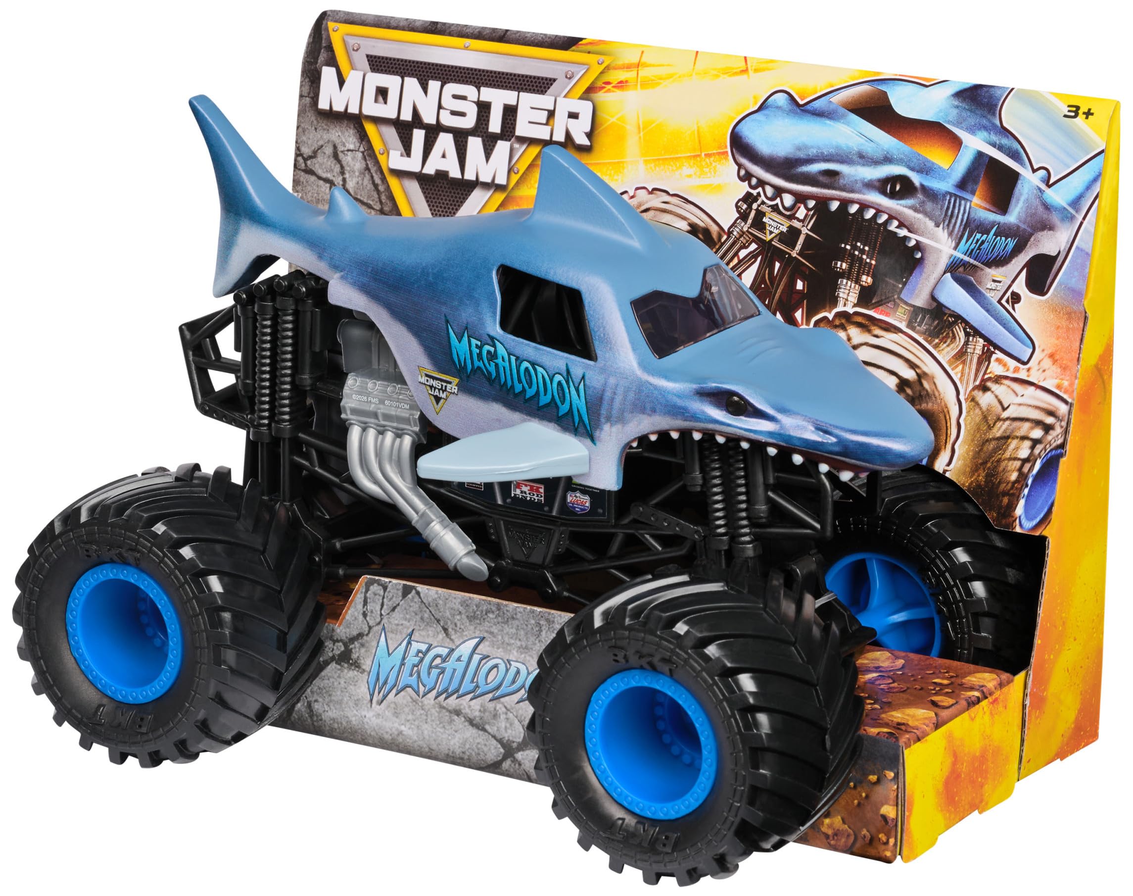 Monster Jam Megalodon Monster Truck - 1:24 Scale Die-Cast Vehicle | Working Suspension 8