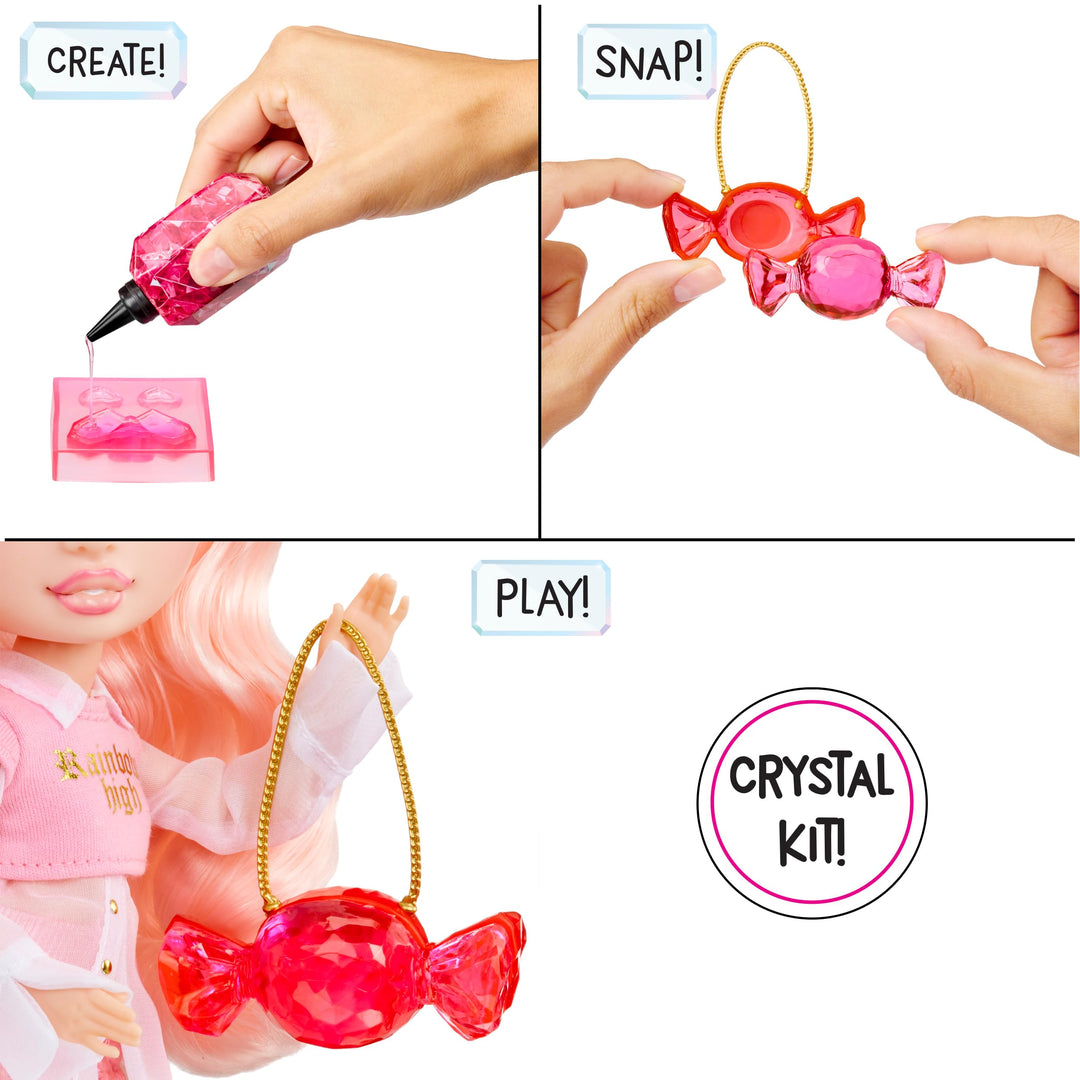 Rainbow High Creative Crystals Bella - Pink 28 cm Fashion Doll with Crystal