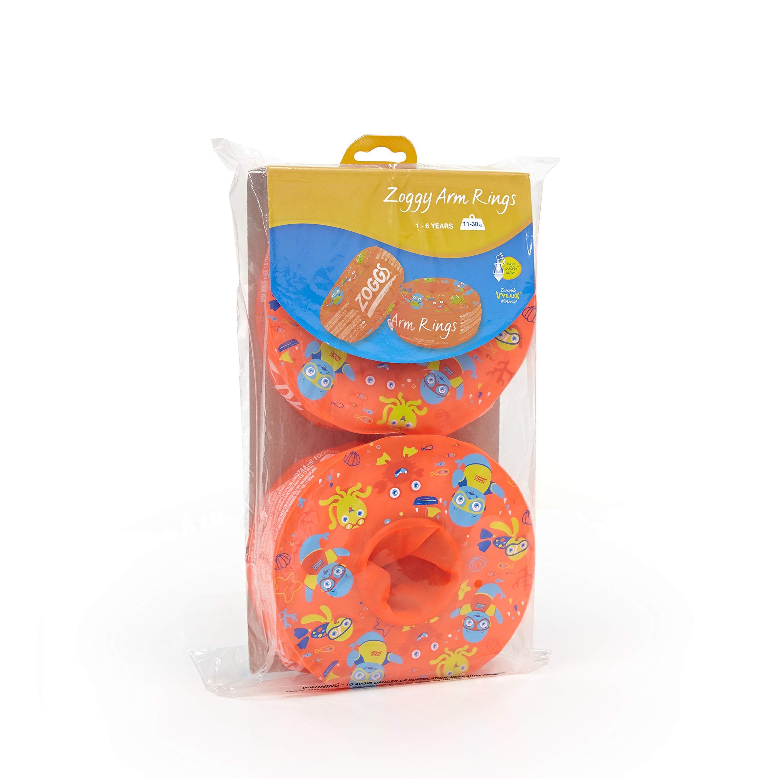 Zoggs Arm Rings Dual Buoyancy Swimming Armbands for Kids | Ages 1-6 Years, 11-30kg | Orange/Multi 2