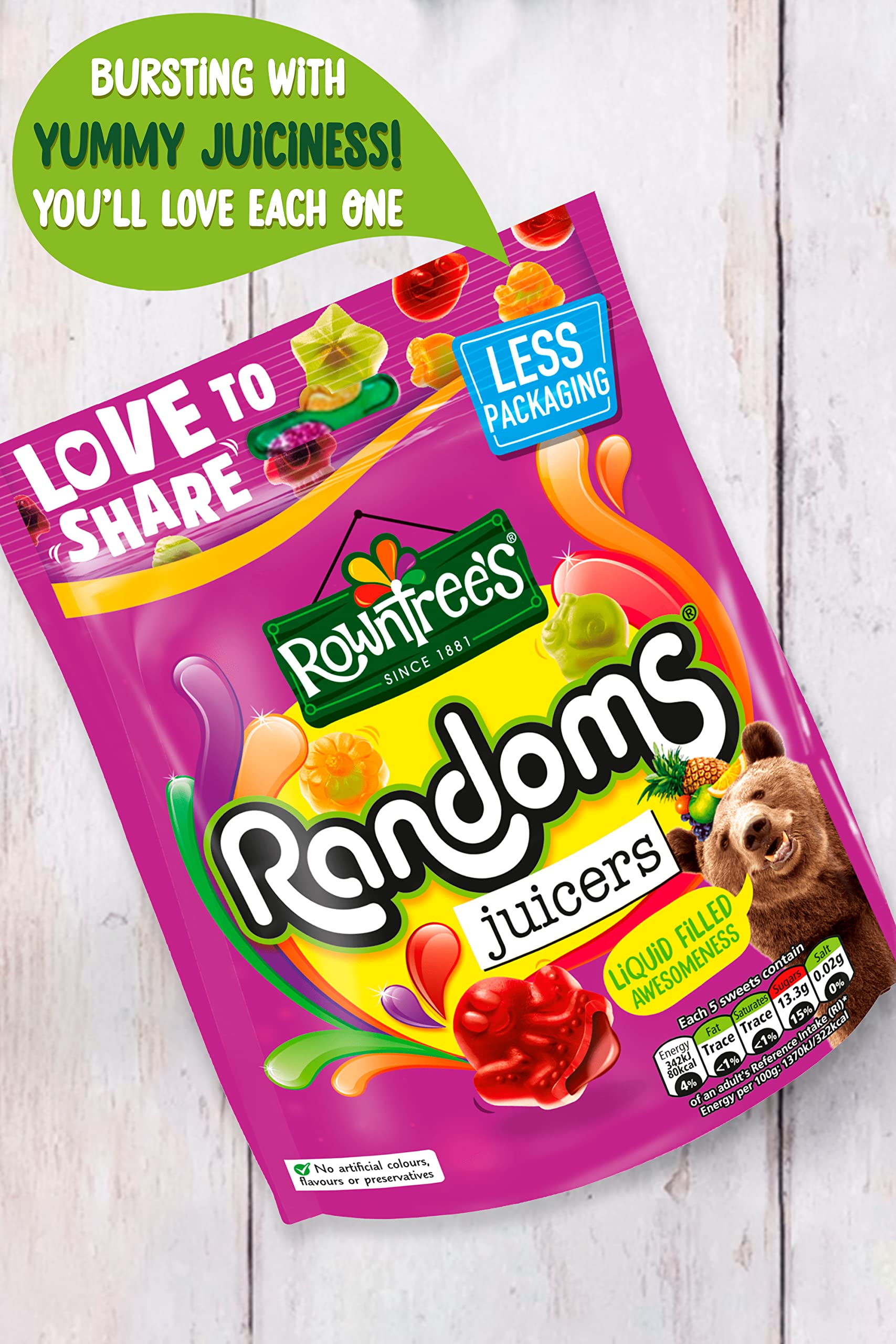 Rowntree's Randoms Juicers Sweets Sharing Bags - Juicy Liquid Center | Pack of 9 x 140g 4