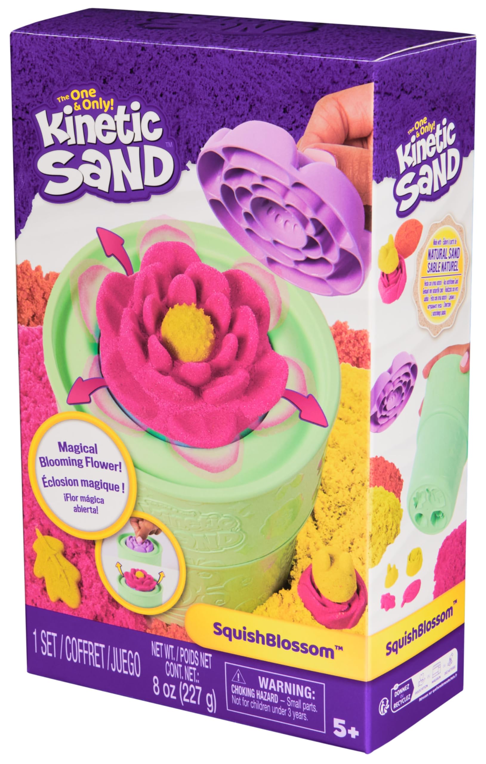 Kinetic Sand SquishBlossom Blooming Flower Sand Art Kit | 227g Pink & Yellow Sand | Ages 5-14 9