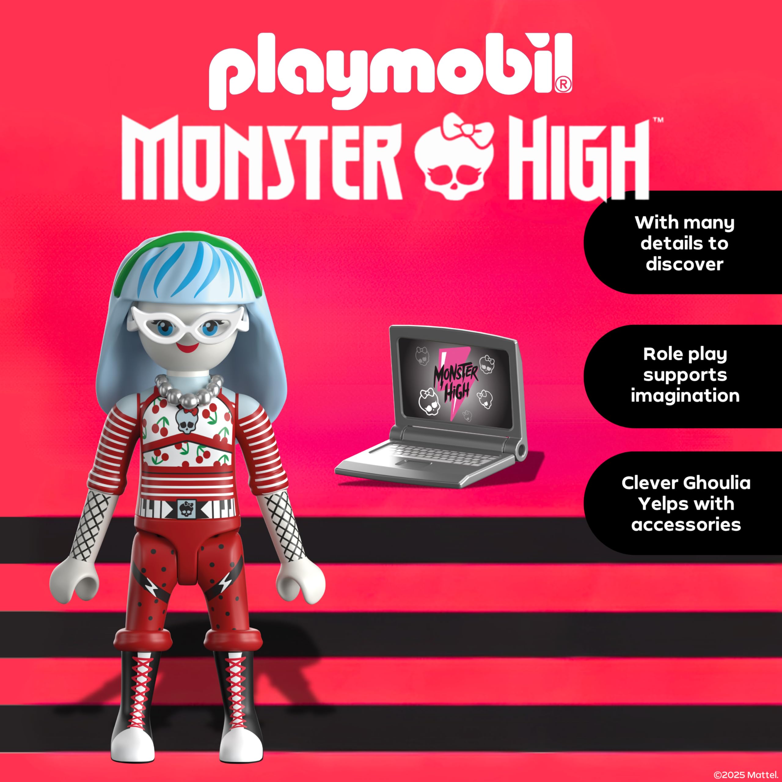 Playmobil Monster High Ghoulia Yelps Figure - Creepy Play Fun for Halloween & Imaginative Adventures, Ages 4+ 9