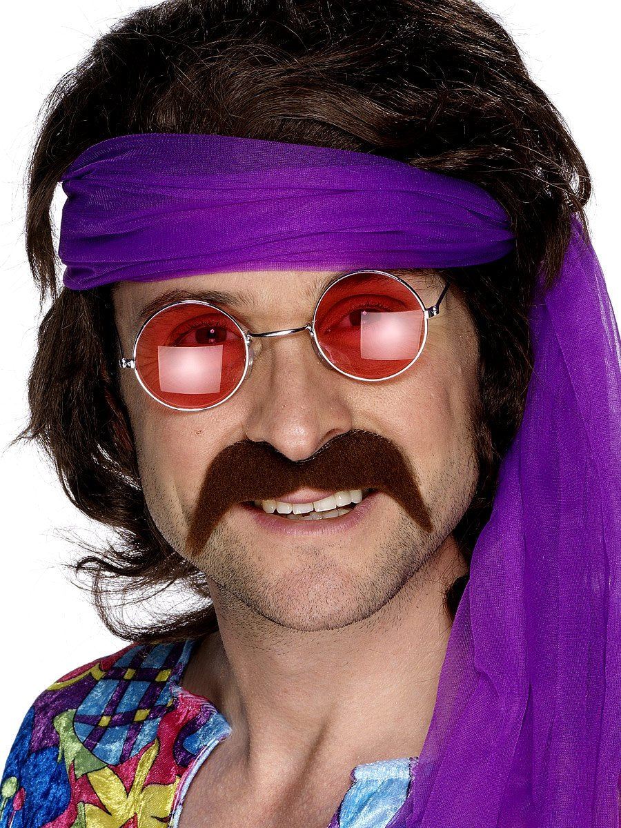 Smiffys Seventies Tash Brown Self-Adhesive Facial Hair for Adults