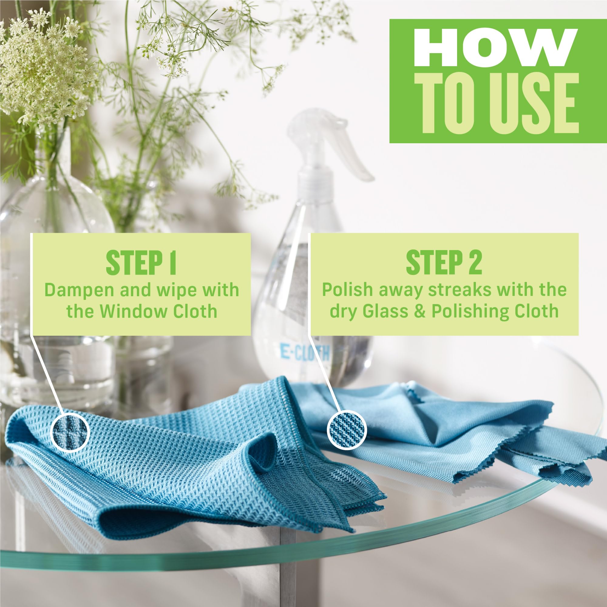 E-Cloth Window Cleaner Kit - Streak-Free Microfiber Cloth Set | Alaskan Blue | 3-Year Promise 5