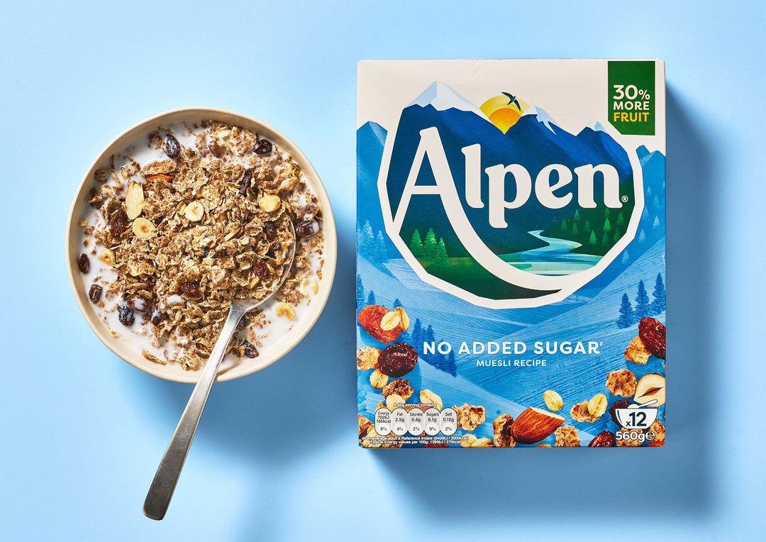 Alpen No Added Sugar Muesli, High in Fibre, Vegetarian Breakfast Cereal